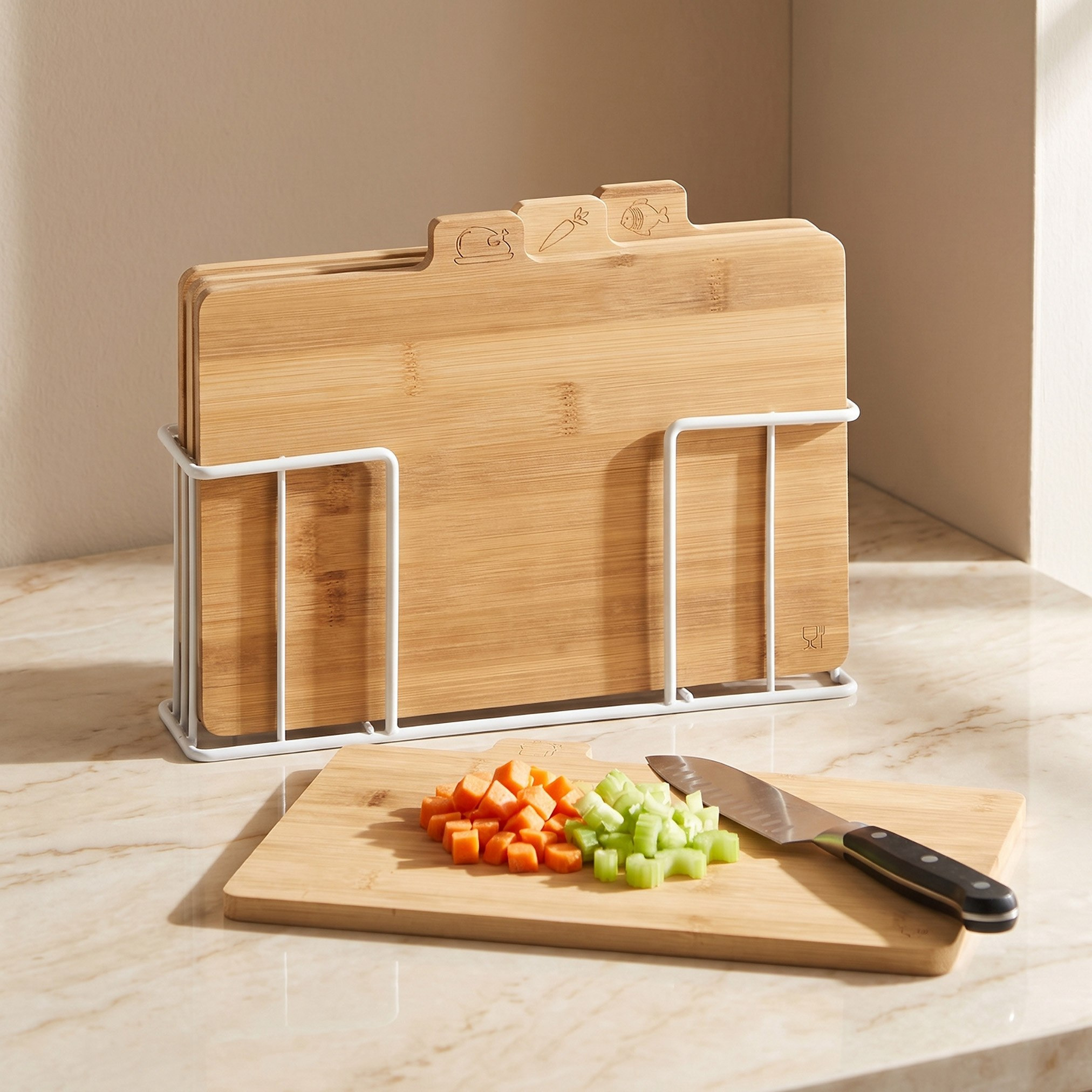 Naturalle 5-Piece Bamboo Cutting Board and Holder Set-hbxkitchen-kitchenware-choppingboards-image-2