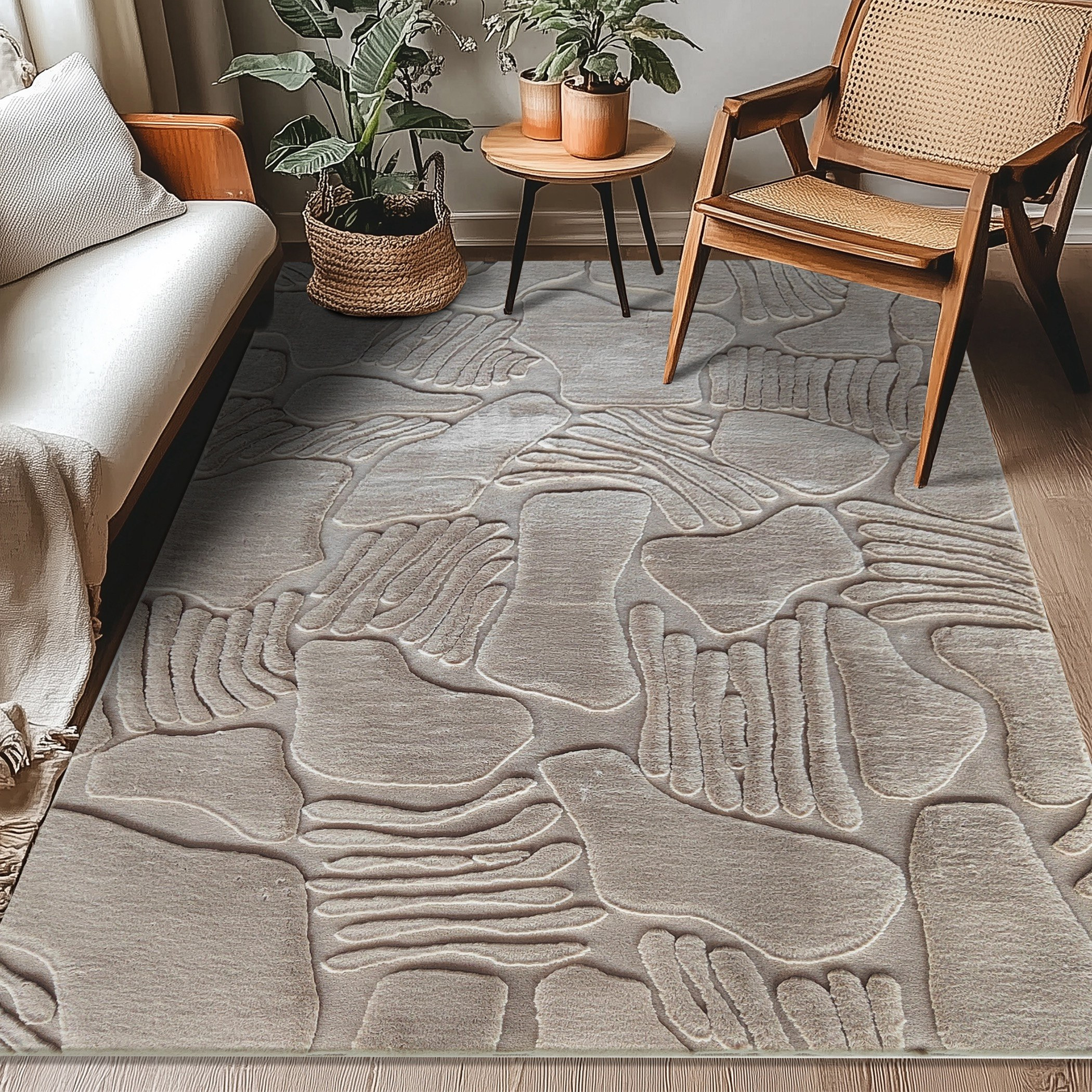 Timmy Rabbit Fur Jacquard Rug - 160x230 cm-hbxdecorandfurnishings-floorcoverings-rugs-image-1