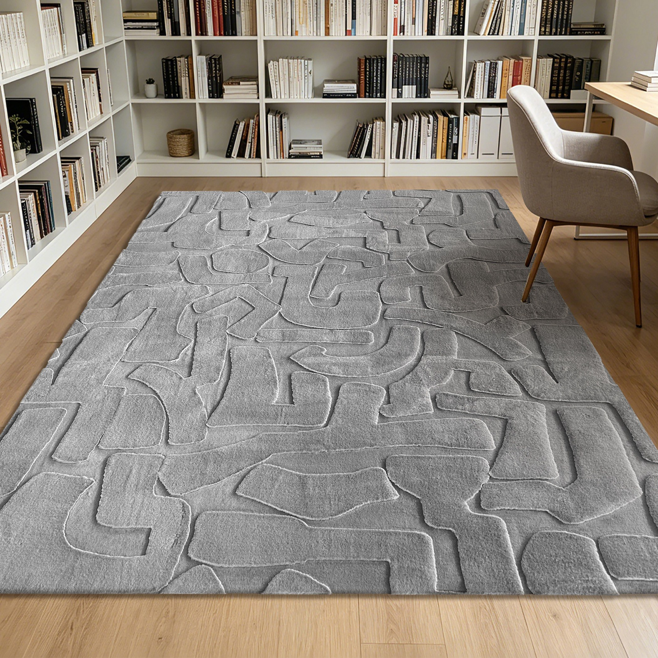 Timmy Rabbit Fur Jacquard Rug - 200x300 cm-hbxdecorandfurnishings-floorcoverings-rugs-image-1