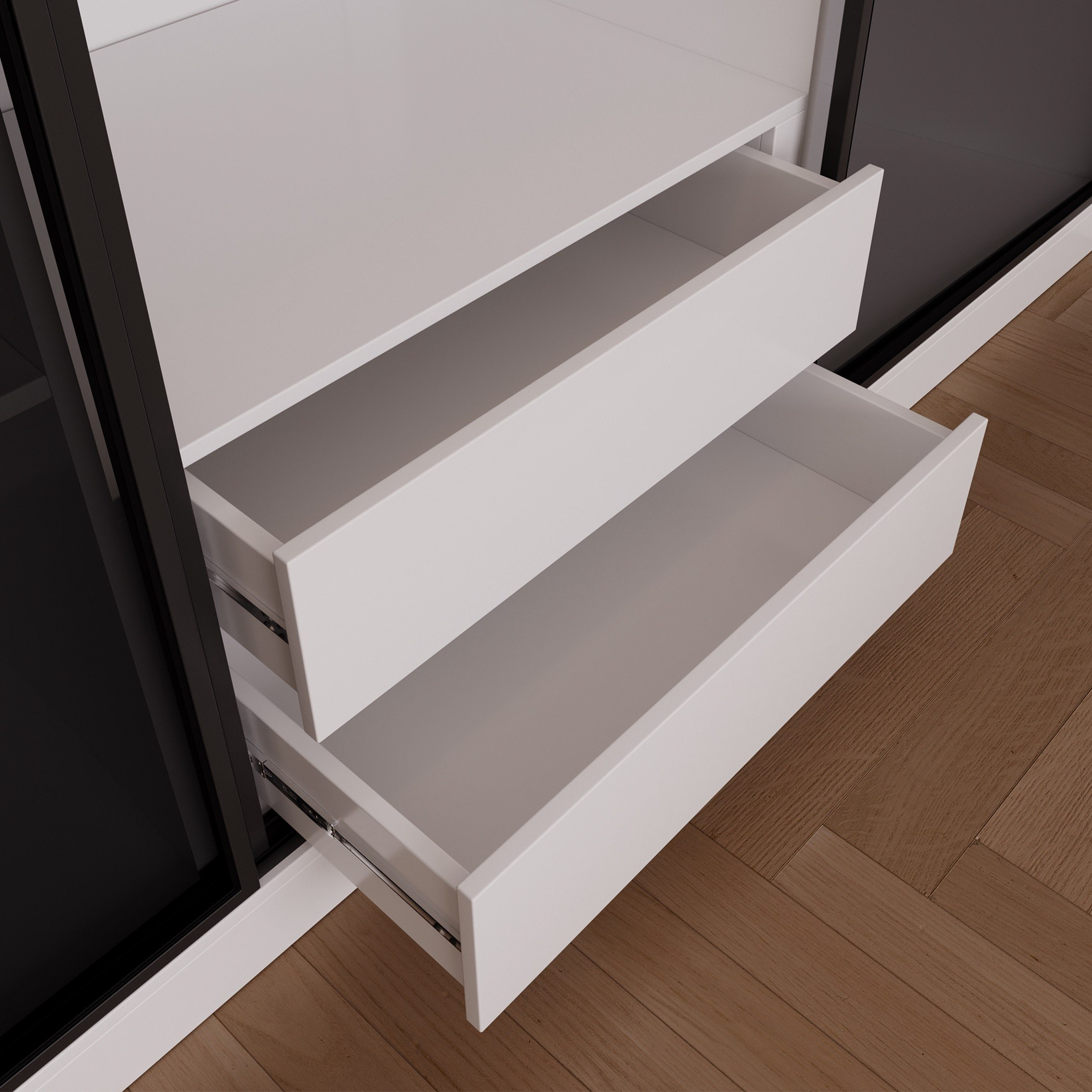 Marwell 3 Door Transparent Glass Sliding Large Wardobe-hbxfurniture-wardrobes-image-3