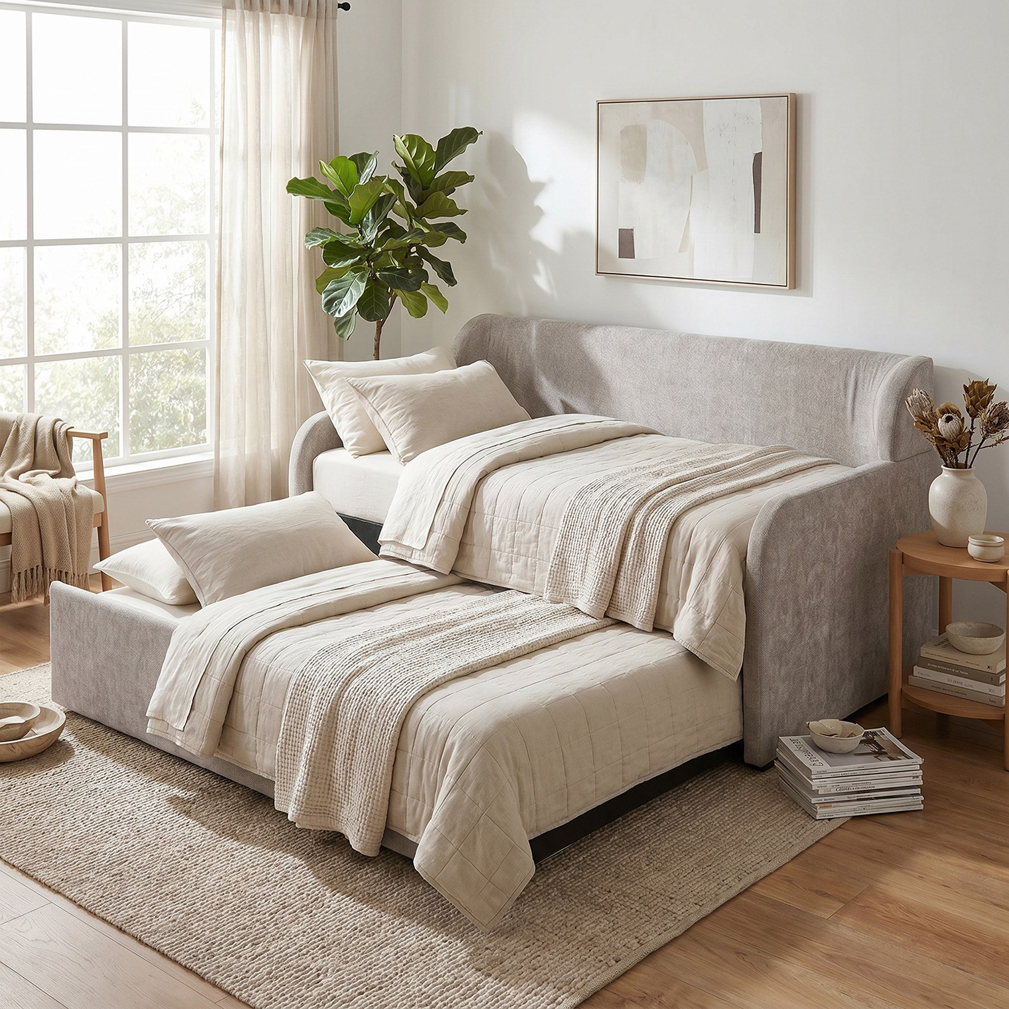Vienna Upholstered Day Bed with Pull-Out - 90x200 cm-hbxfurniture-bedsandbedsets-daybeds-image-6