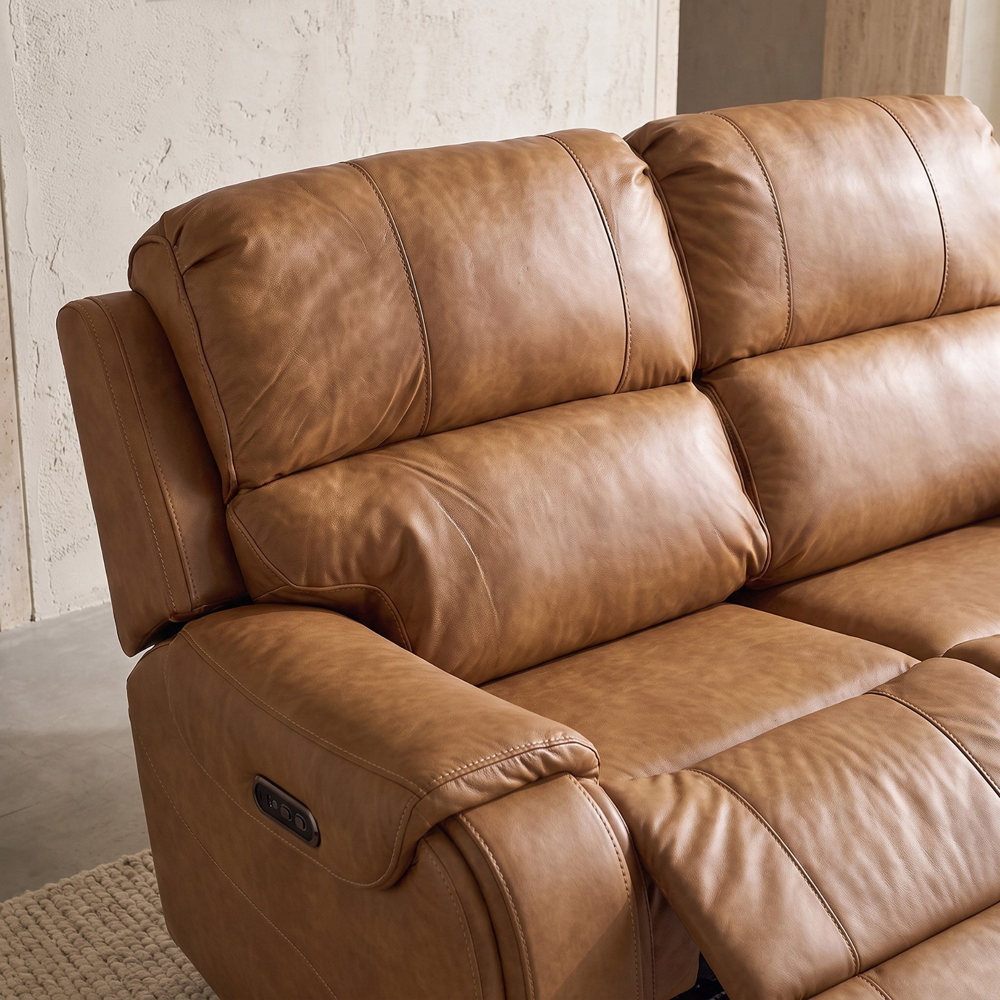 Brantford Dual Power 2-Seater Leather Air Recliner with Headrest-hbxfurniture-sofasandarmchairs-reclinersofas-image-4