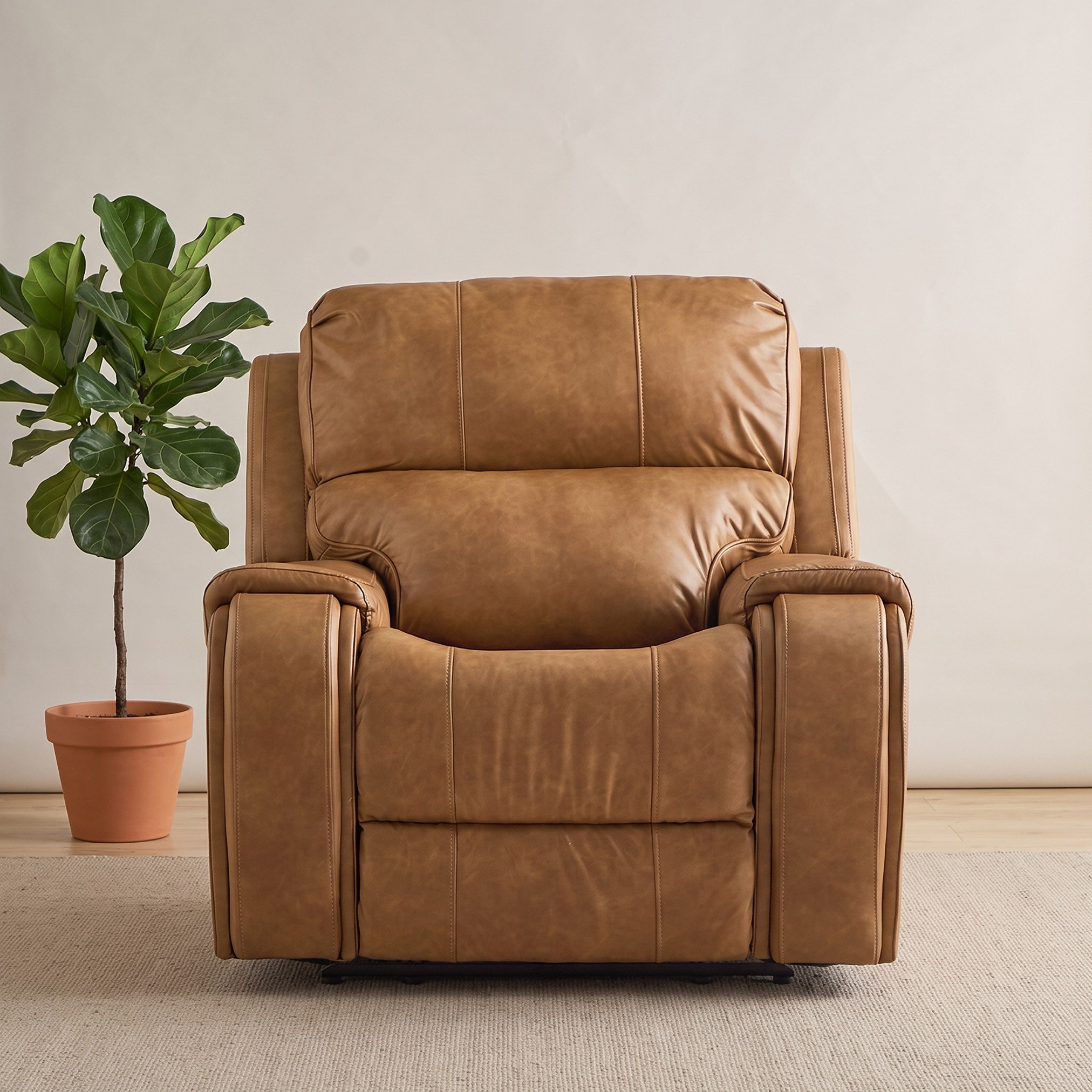 Brantford Dual Power Armchair Leather Air Recliner with Headrest-hbxfurniture-sofasandarmchairs-reclinersofas-image-3