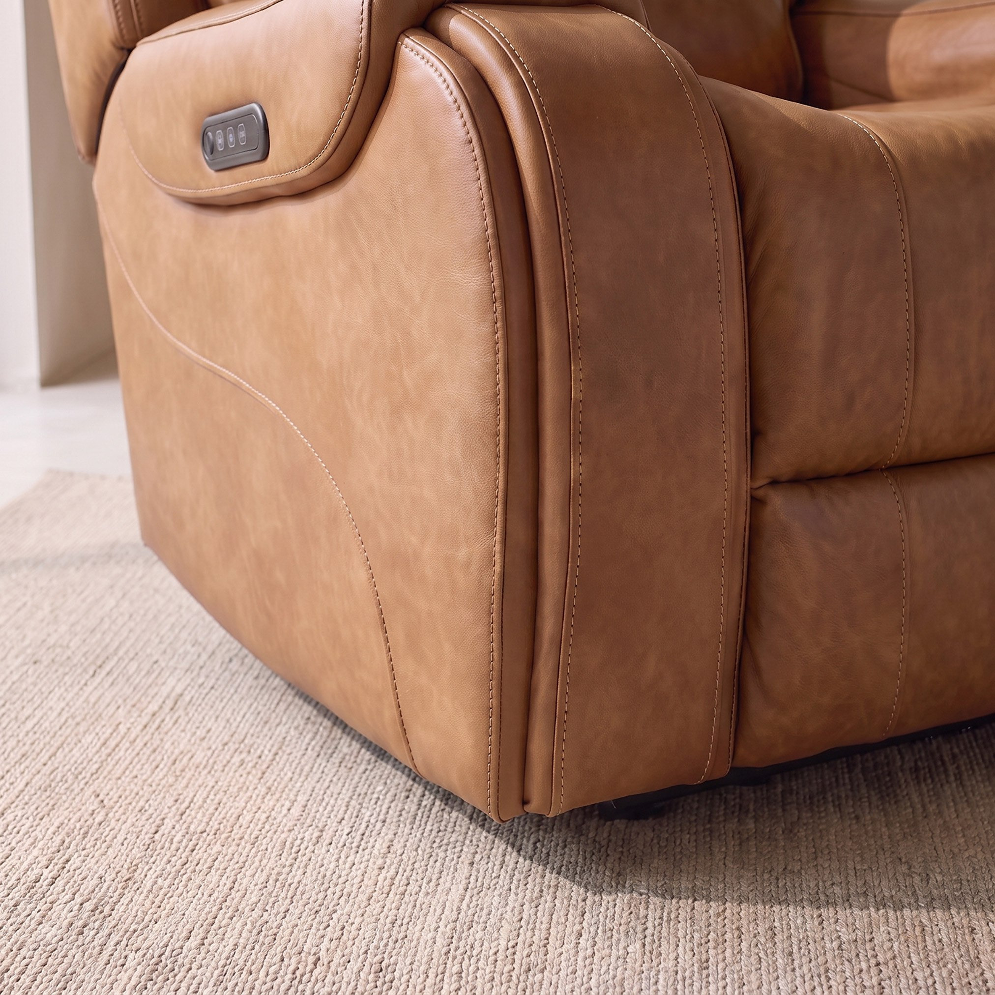 Brantford Dual Power Armchair Leather Air Recliner with Headrest-hbxfurniture-sofasandarmchairs-reclinersofas-image-5