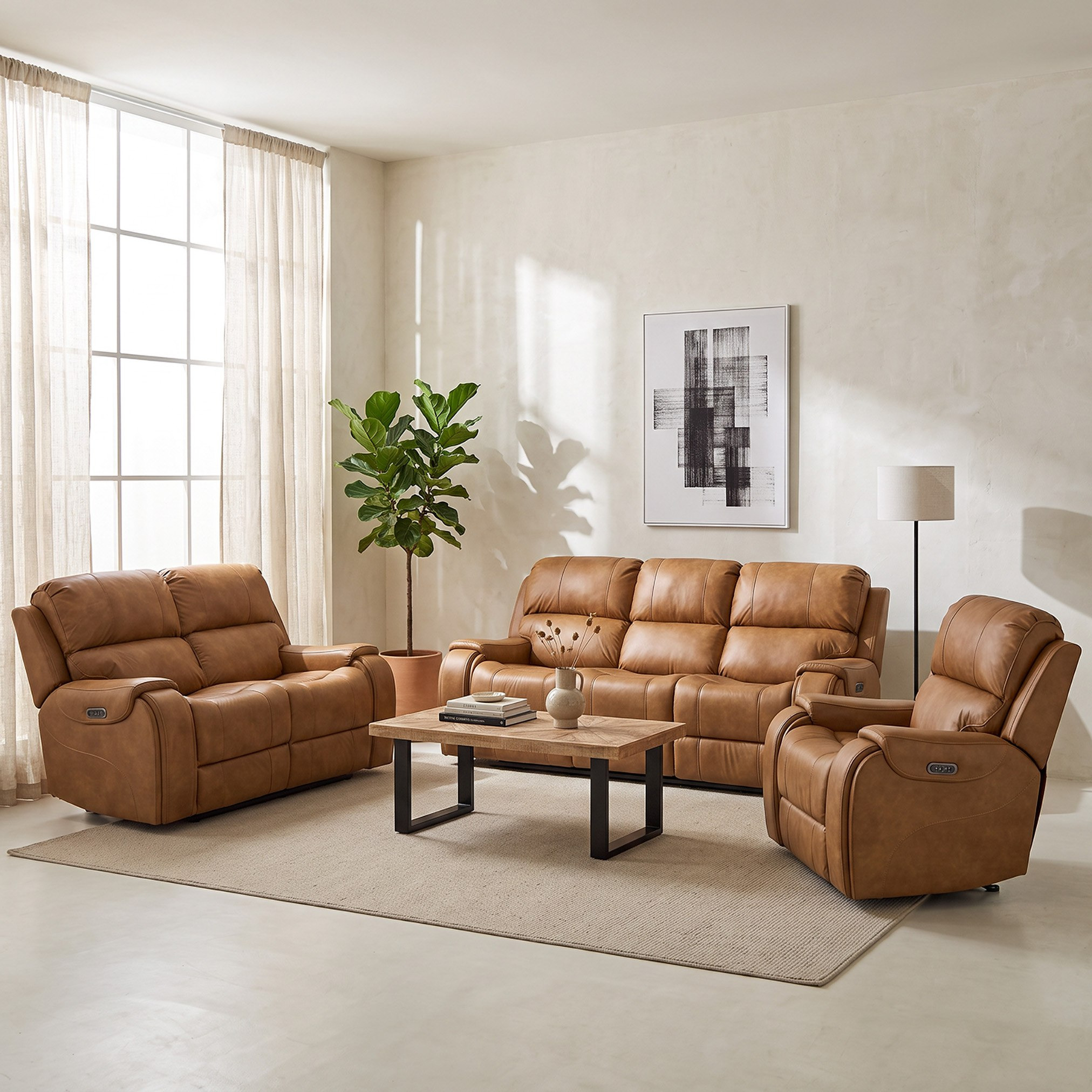 Brantford Dual Power Armchair Leather Air Recliner with Headrest-hbxfurniture-sofasandarmchairs-reclinersofas-image-7