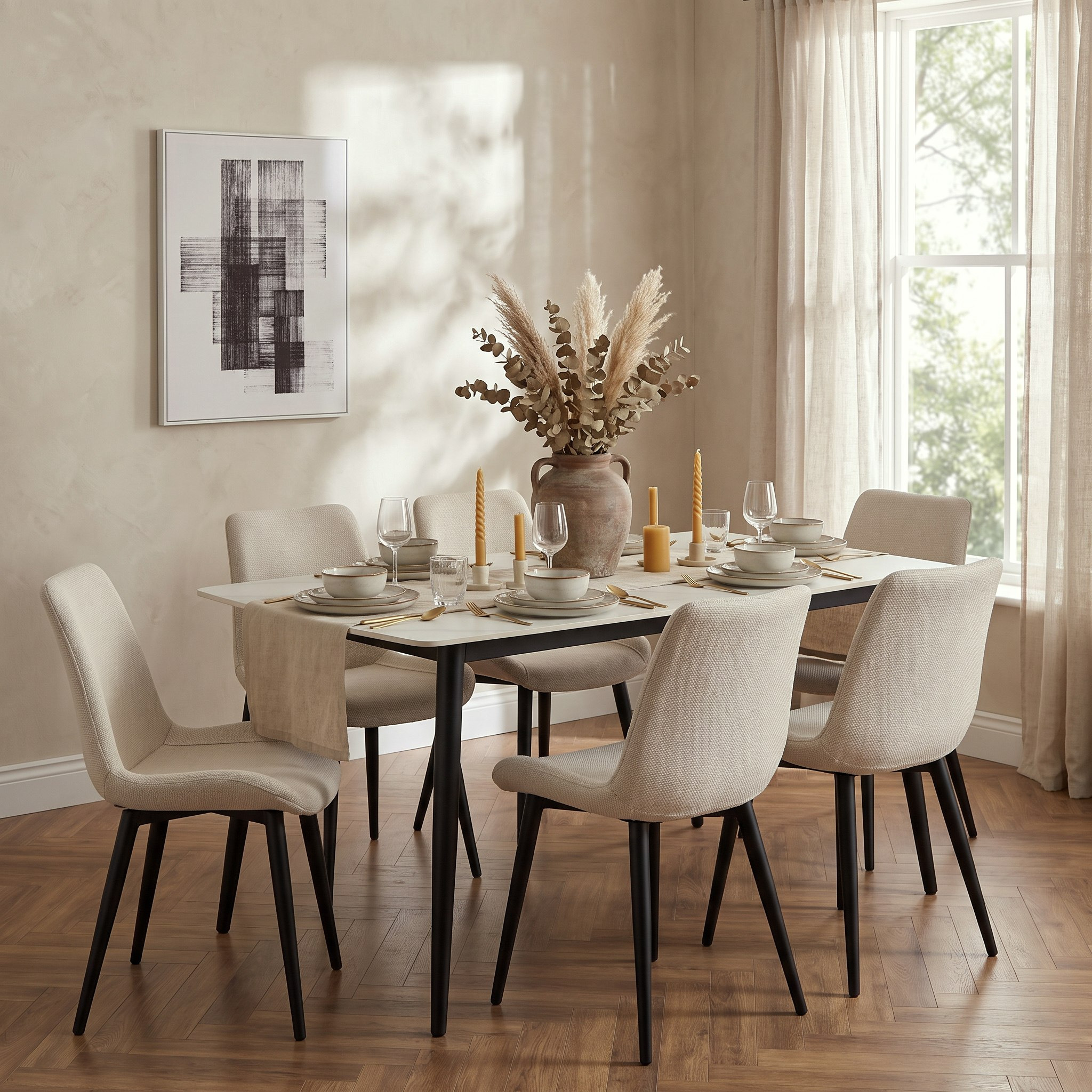 Movo Roma NXT 6-Seater Sintered Stone Dining Table Set-hbxdiningroom-diningtables-image-5