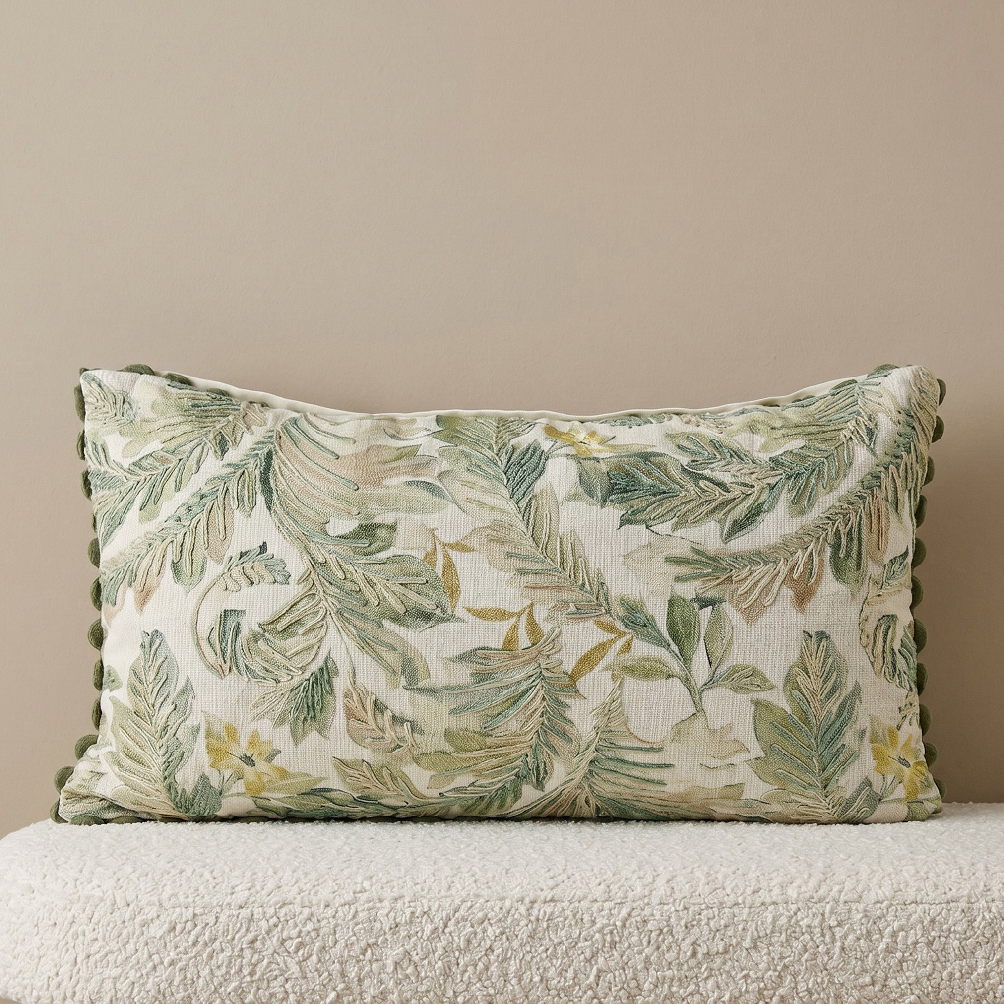 Serenity Palm Graden Filled Cushion - 35x60 cm-hbxhomeware-hbxbedroom-image-1