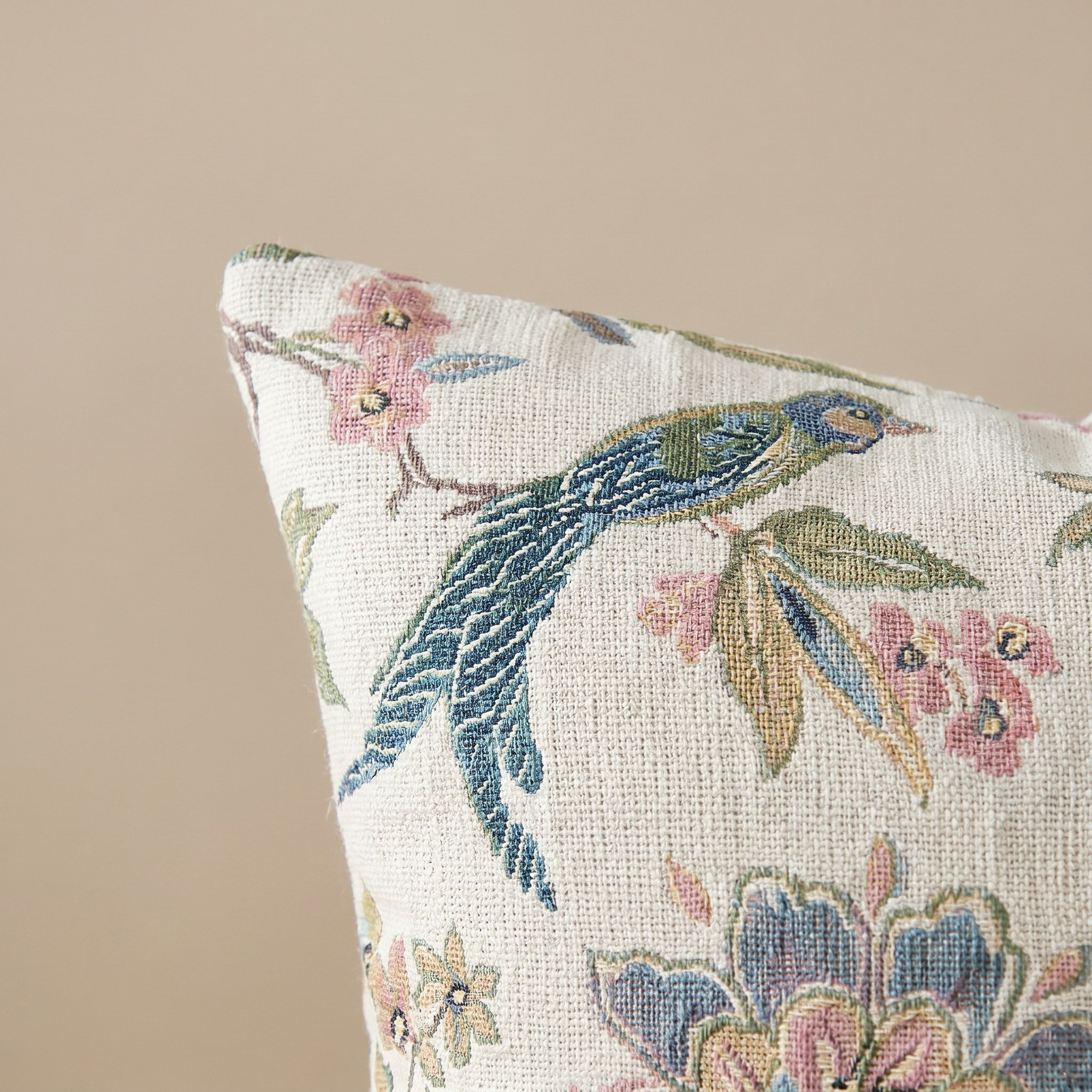 Bird and Flora Soft Summer Filled Cushion - 50x50 cm-hbxhomeware-hbxbedroom-image-3