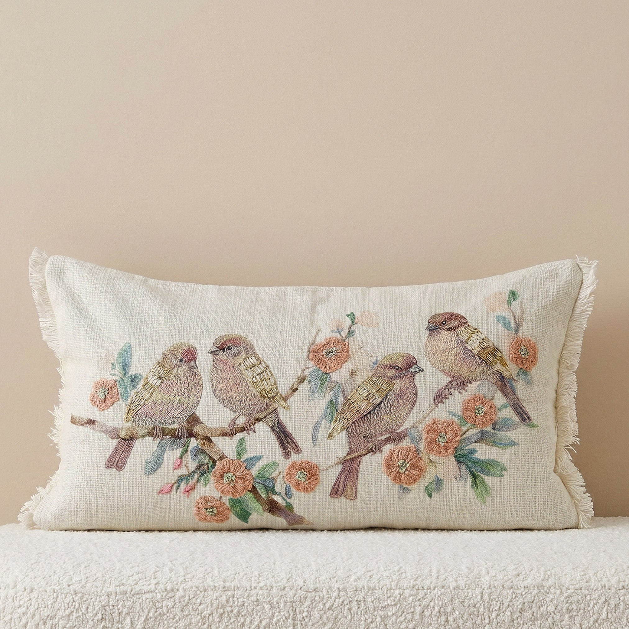 Soft Summer Birds Filled Cushion - 35x60 cm-hbxhomeware-hbxbedroom-image-1