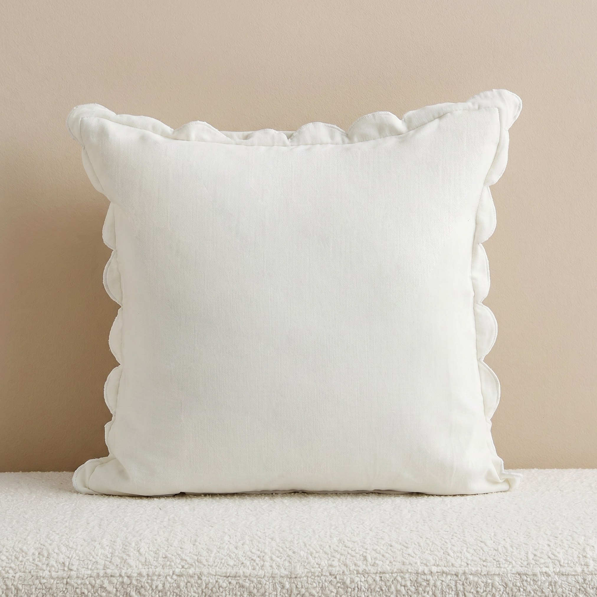 Soft Summer Scallop Filled Cushion - 50x50 cm-hbxhomeware-hbxbedroom-image-1