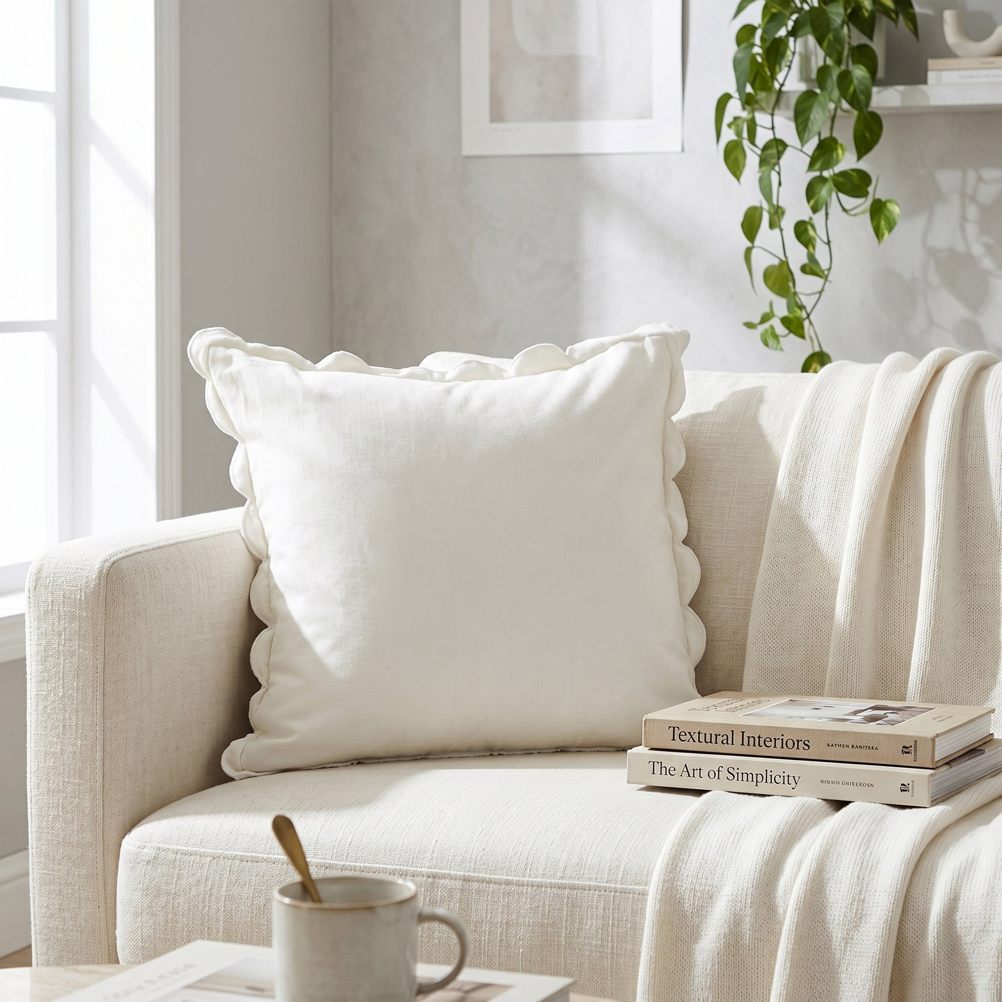Soft Summer Scallop Filled Cushion - 50x50 cm-hbxhomeware-hbxbedroom-image-4