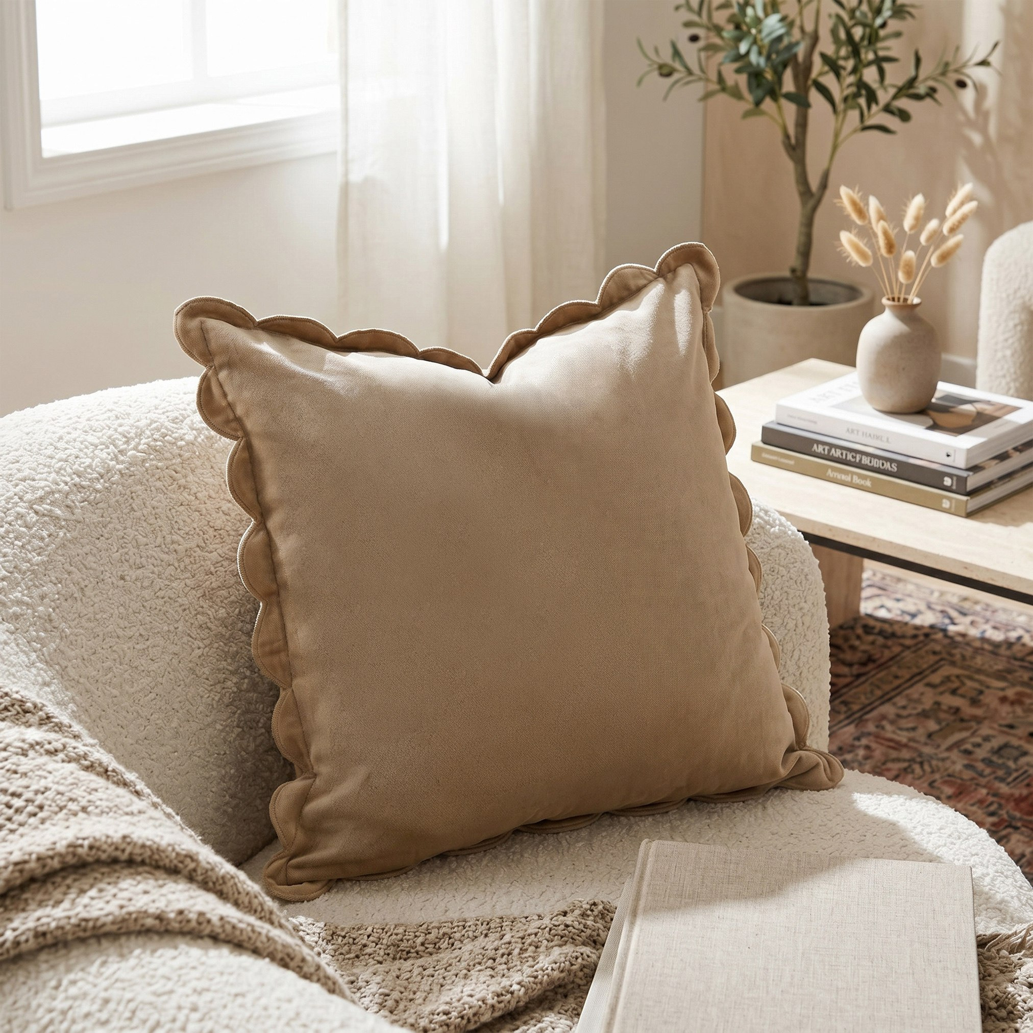 Soft Summer Scallop Filled Cushion - 50x50 cm-hbxhomeware-hbxbedroom-image-4