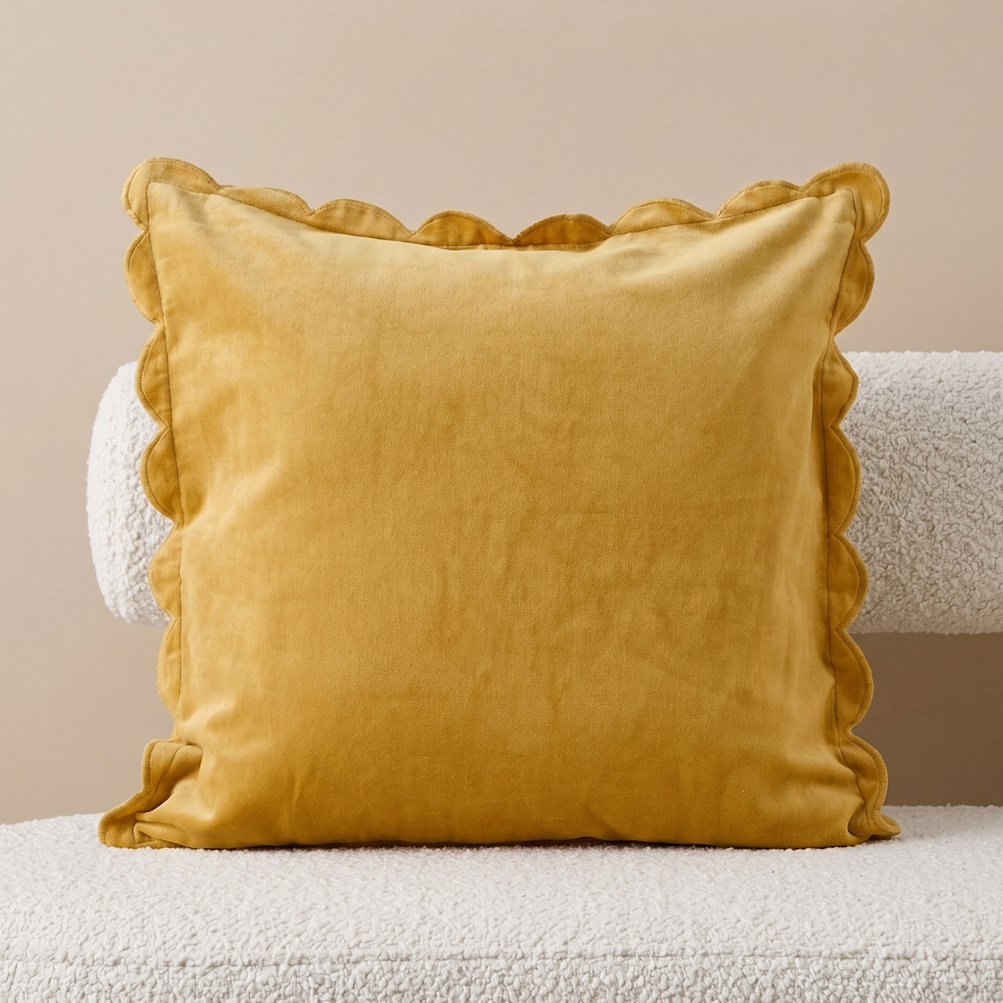 Soft Summer Scallop Filled Cushion - 50x50 cm-hbxhomeware-hbxbedroom-image-1
