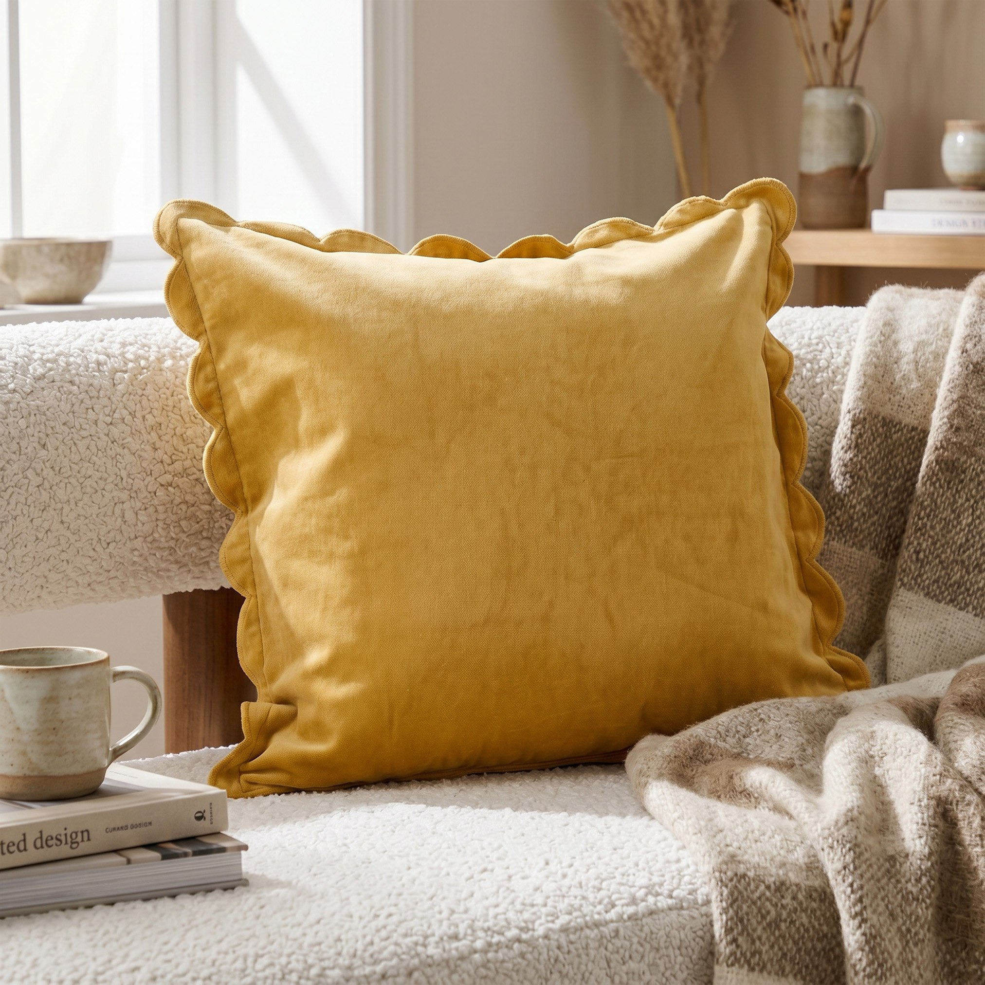Soft Summer Scallop Filled Cushion - 50x50 cm-hbxhomeware-hbxbedroom-image-4
