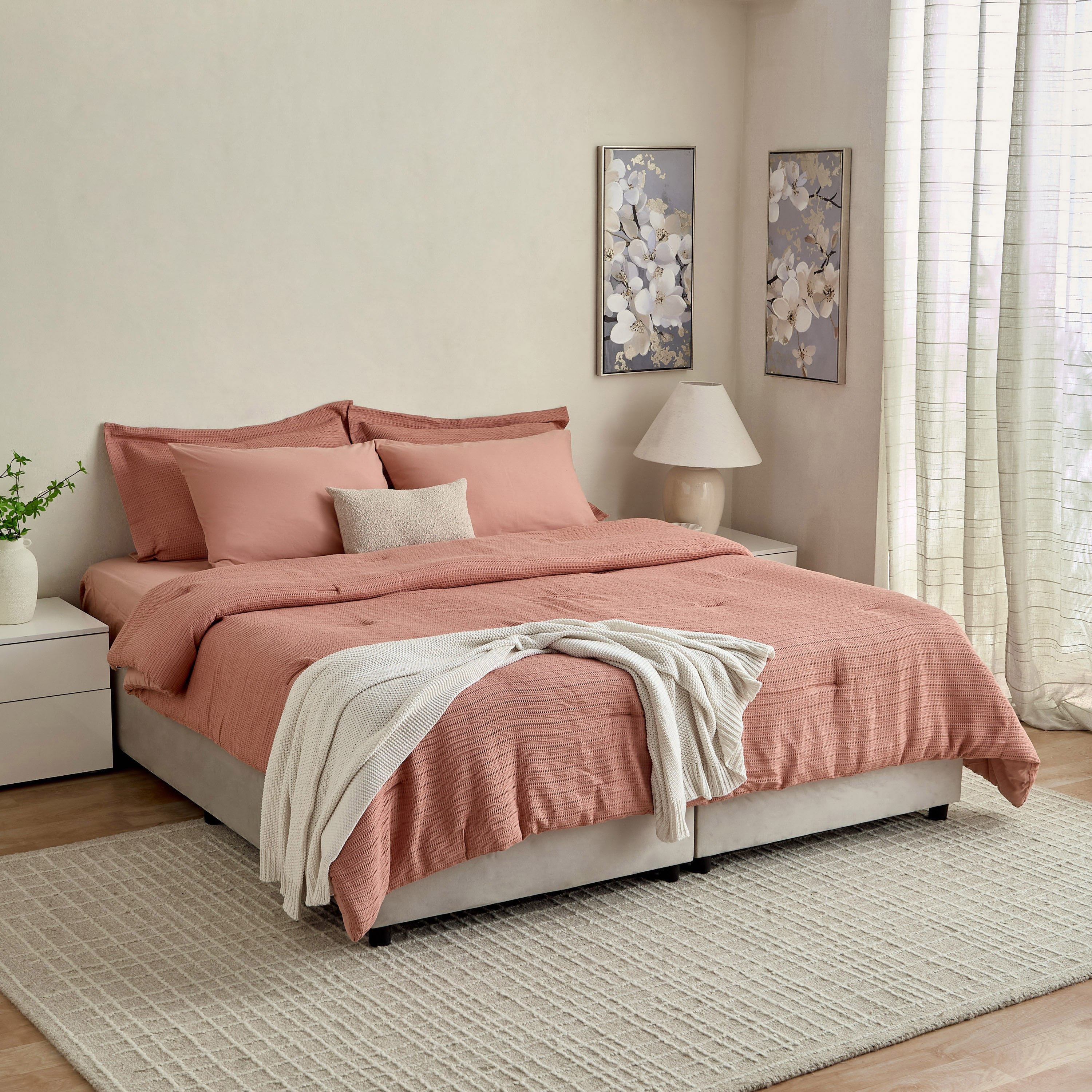 طقم لحاف بايب قطن فيسكوز وافل سوبر كينج 6 قطع ميللو من ويف إليجانس - 240x260 سم-hbxhomeware-hbxbedroom-image-9