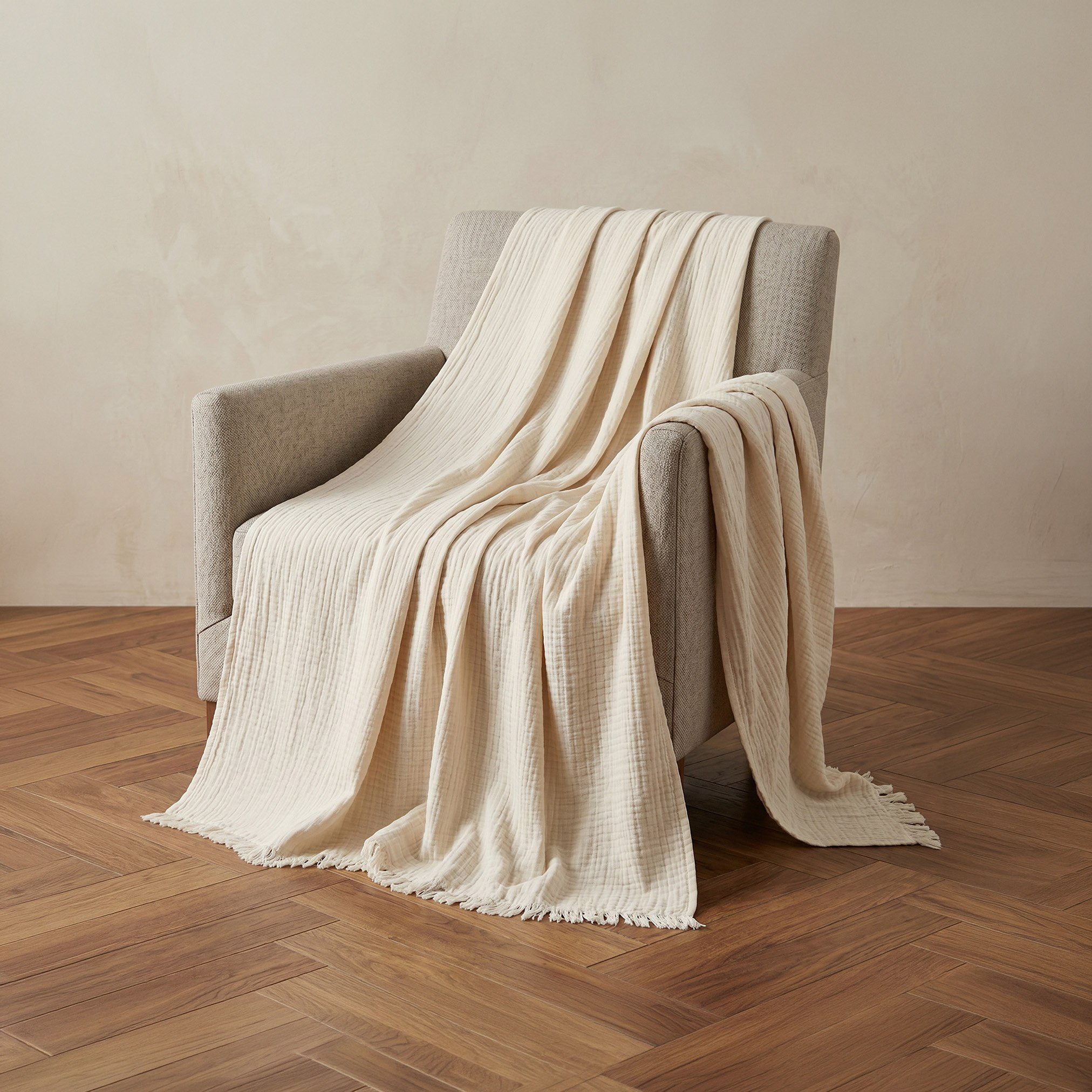 Weave Elegance Elysian Gauze Throw - 130x170 cm-hbxdecorandfurnishings-bedding-throws-image-1