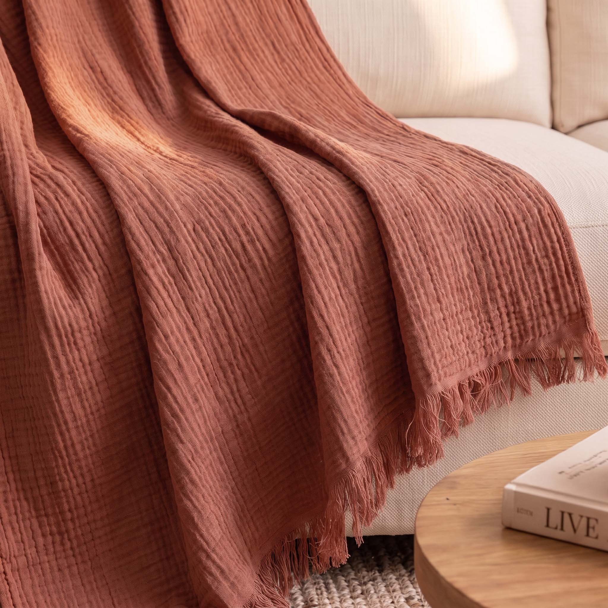 Weave Elegance Elysian Gauze Throw - 130x170 cm-hbxdecorandfurnishings-bedding-throws-image-2