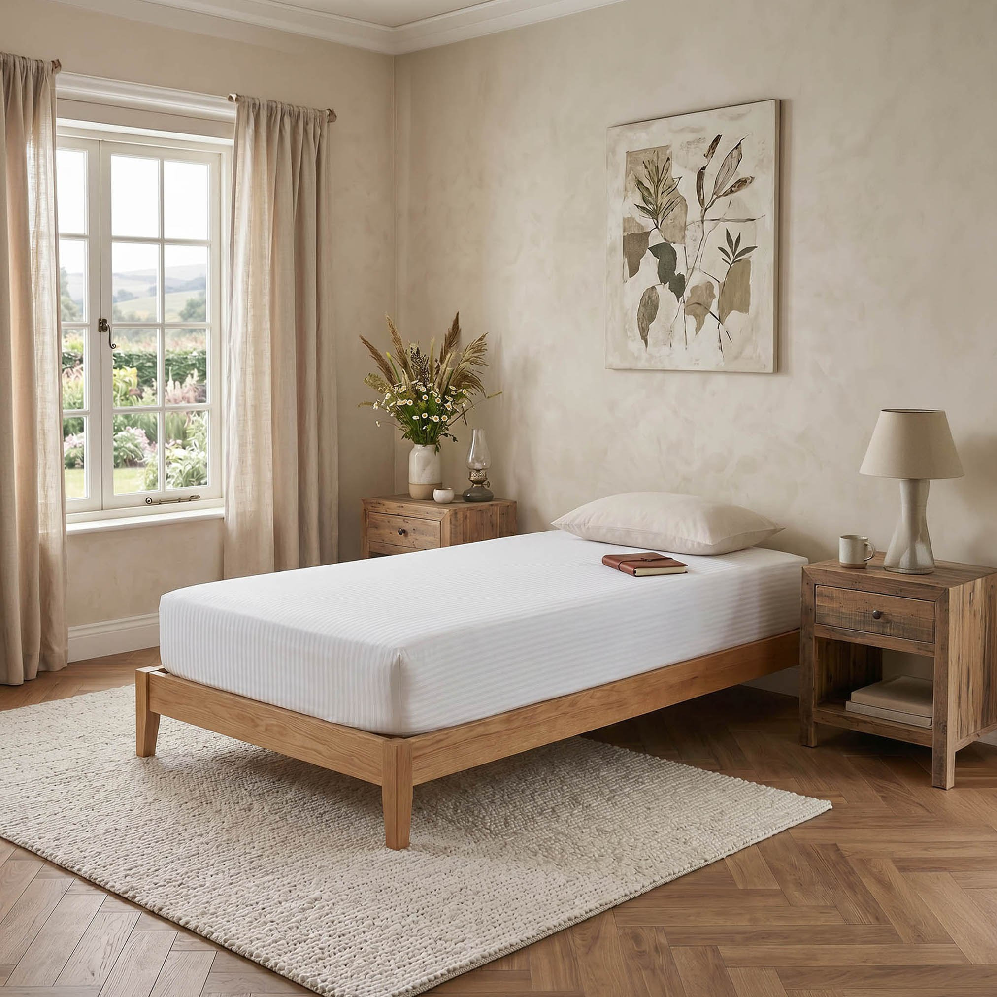Hamilton Stripe Satin Cotton Single Fitted Sheet - 90x200+36 cm-hbxhomeware-hbxbedroom-image-3