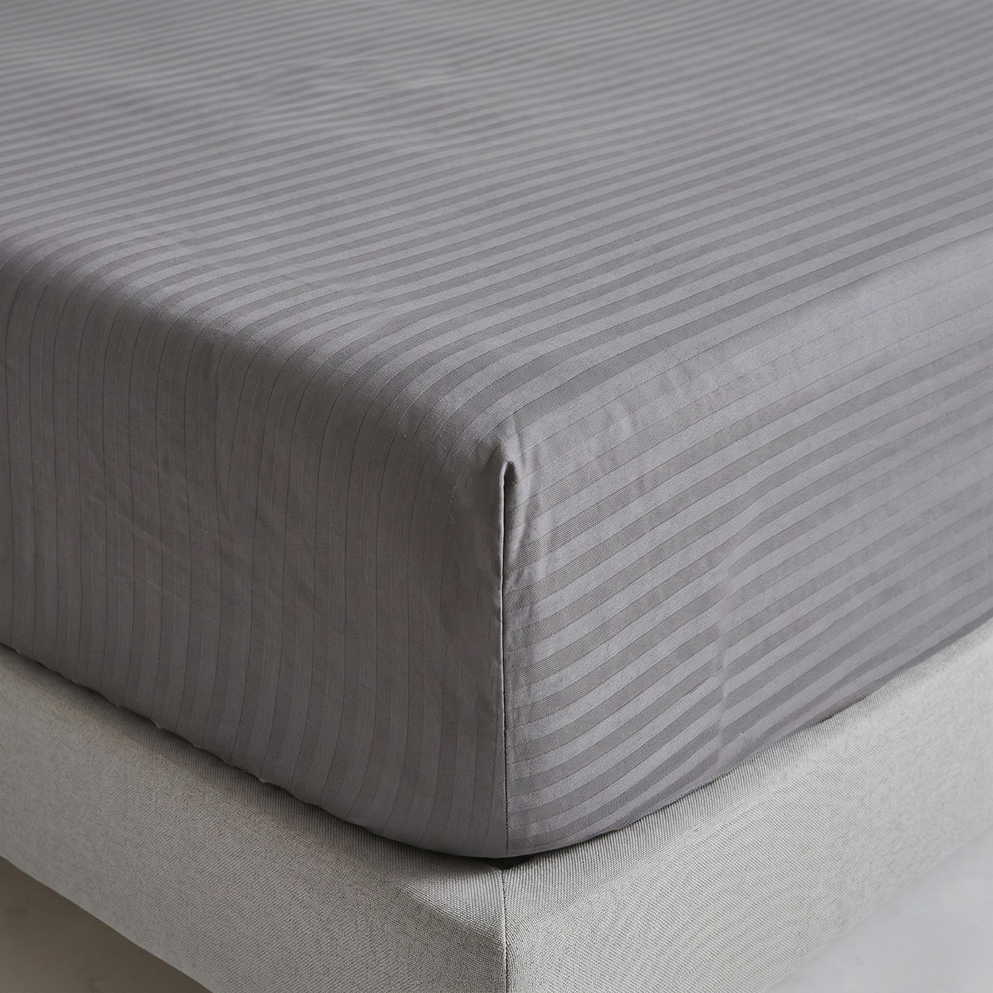 Hamilton Stripe Satin Cotton Single Fitted Sheet - 90x200+36 cm-hbxhomeware-bedding-fittedsheets-image-1