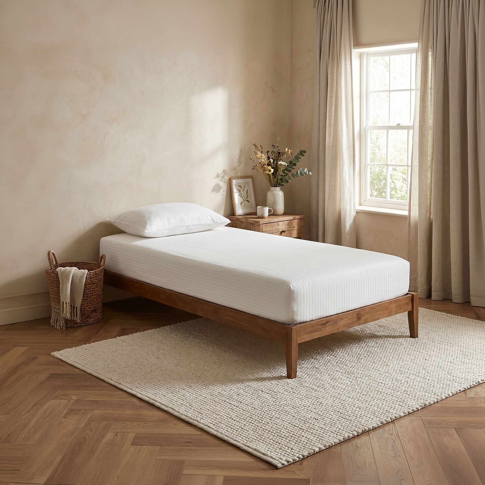 Hamilton Stripe Satin Cotton Single Fitted Sheet - 90x200+36 cm-hbxhomeware-hbxbedroom-image-4
