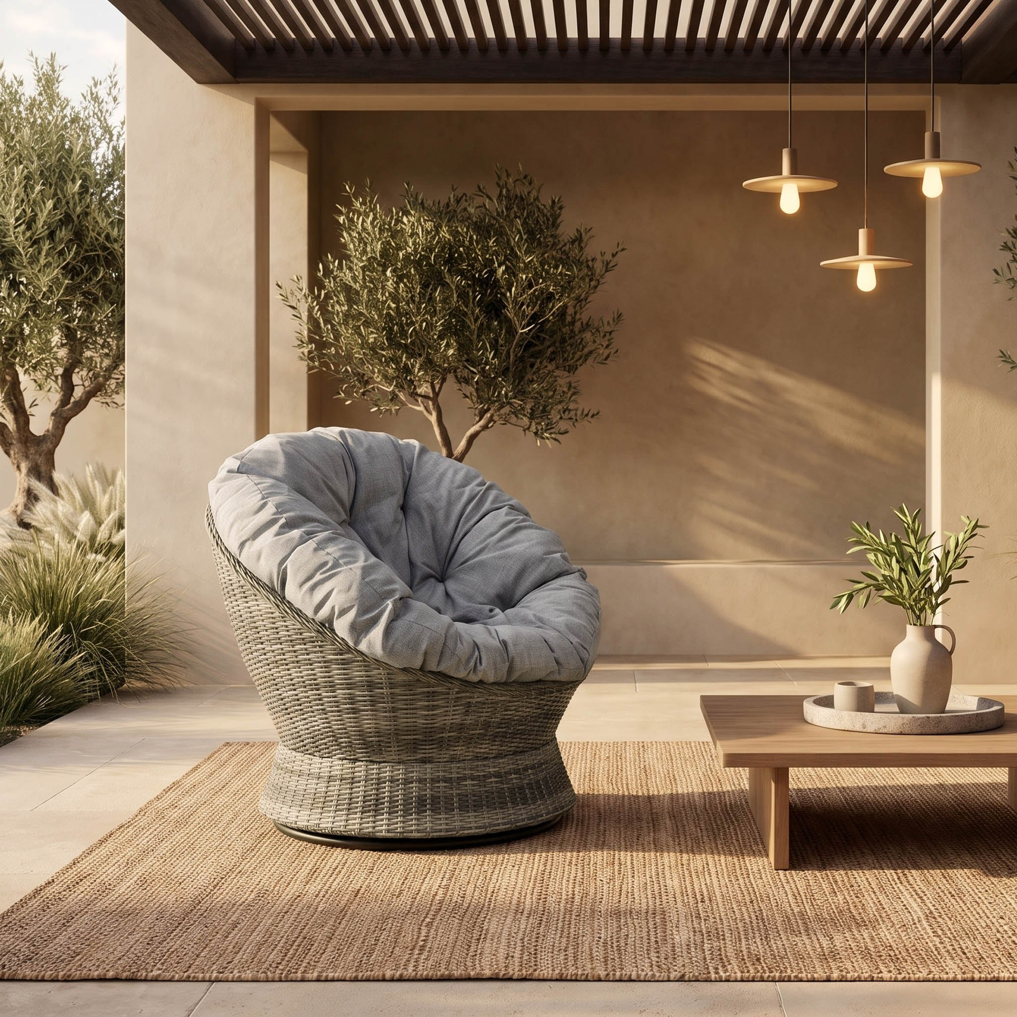 Movo Vera Tamara Swivel Outdoor Chair with Cushion-hbxfurniture-outdoor-swingsandchairs-image-3