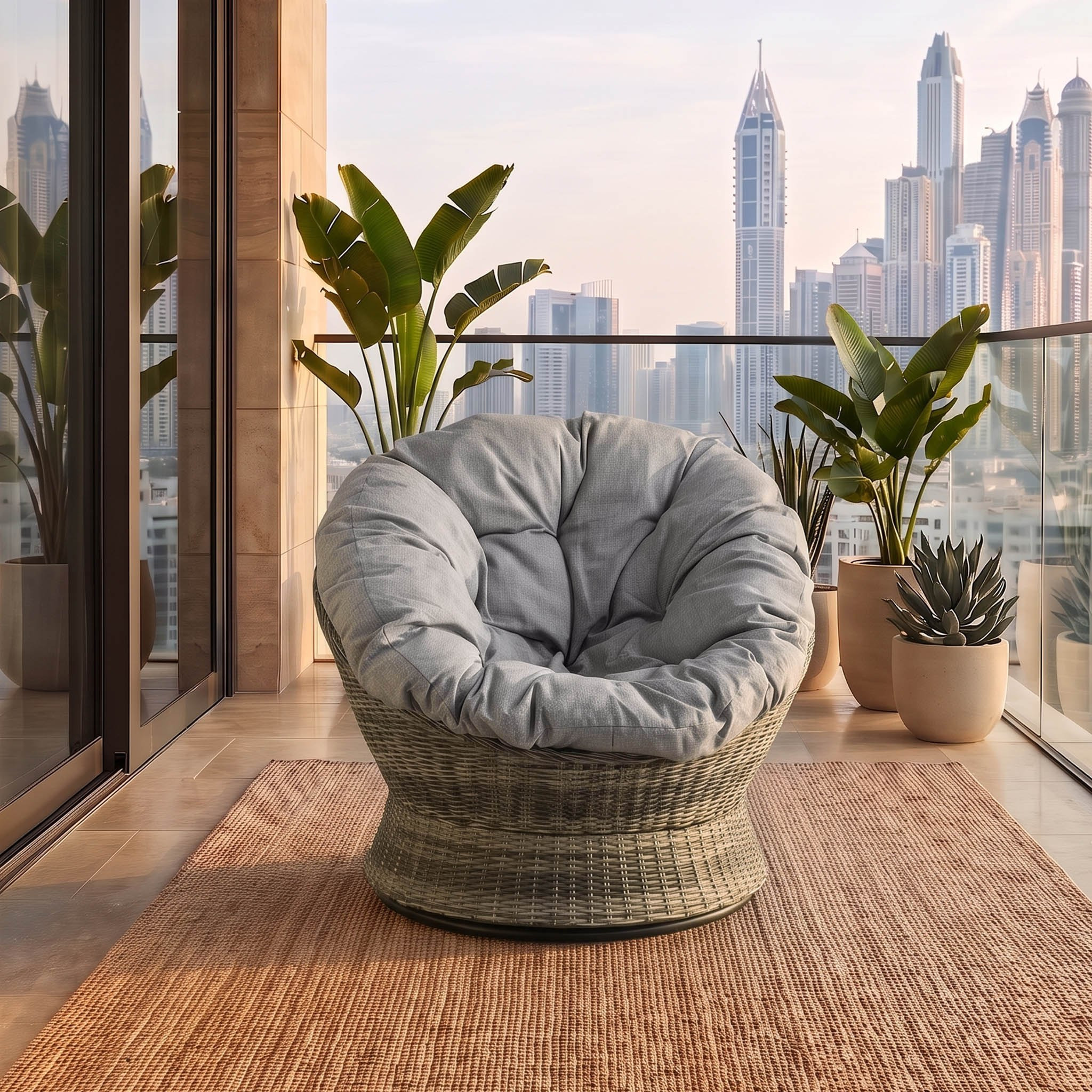 Movo Vera Tamara Swivel Outdoor Chair with Cushion-hbxfurniture-outdoor-swingsandchairs-image-4