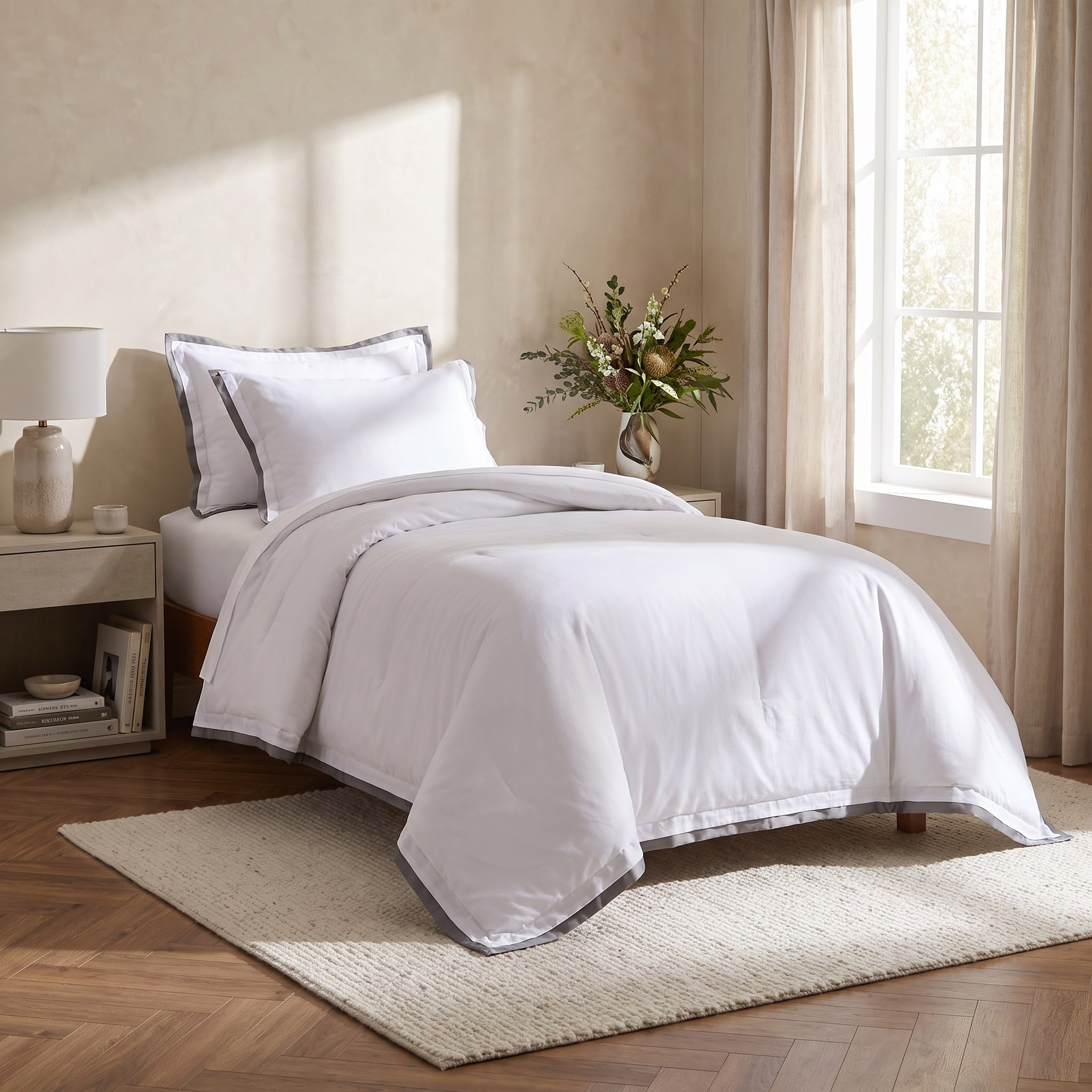 Haven 3-Piece Flange Border Twin Comforter Set - 160x220 cm-hbxhomeware-hbxbedroom-image-6