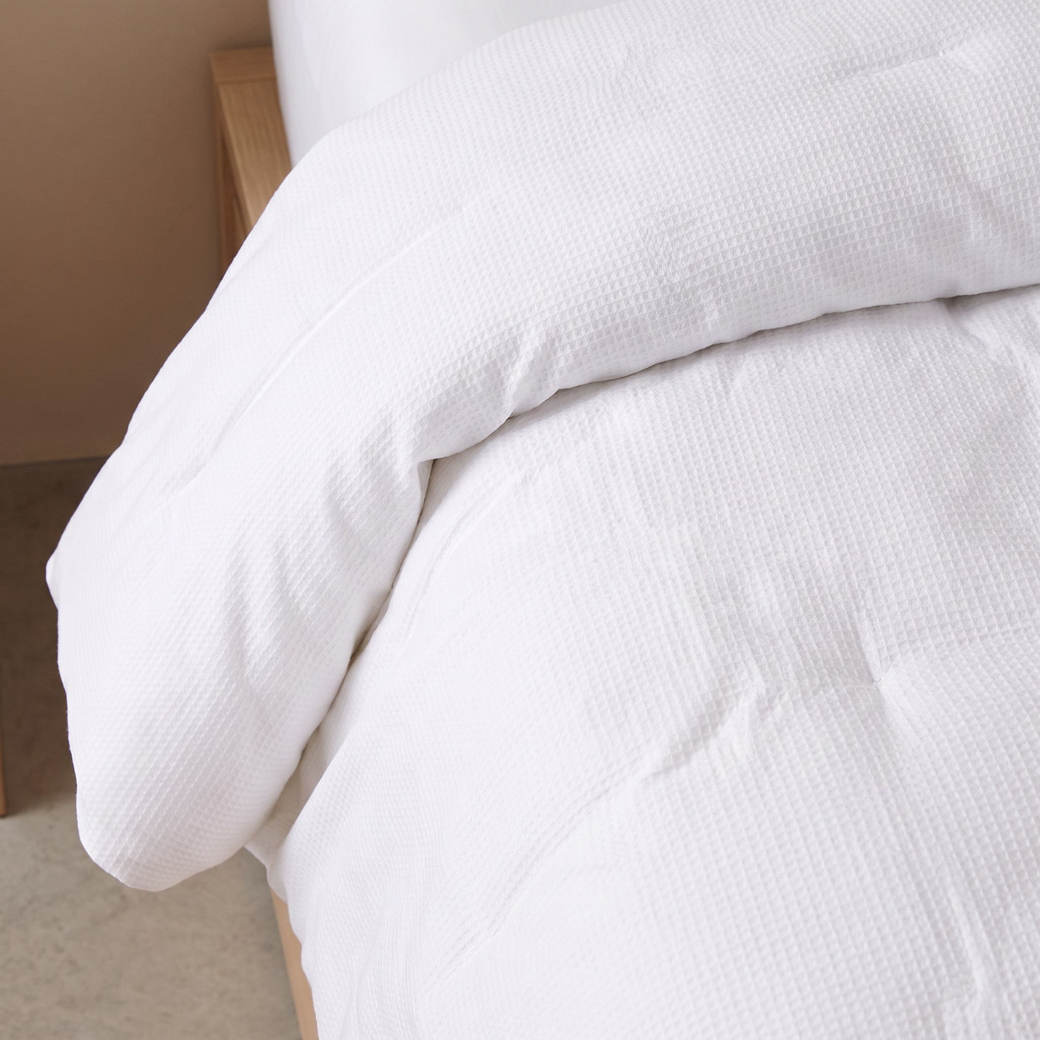 طقم غطاء لحاف توين قطن بنمط وافل 3 قطع من براكستون - 150x220 سم-hbxhomeware-hbxbedroom-image-3