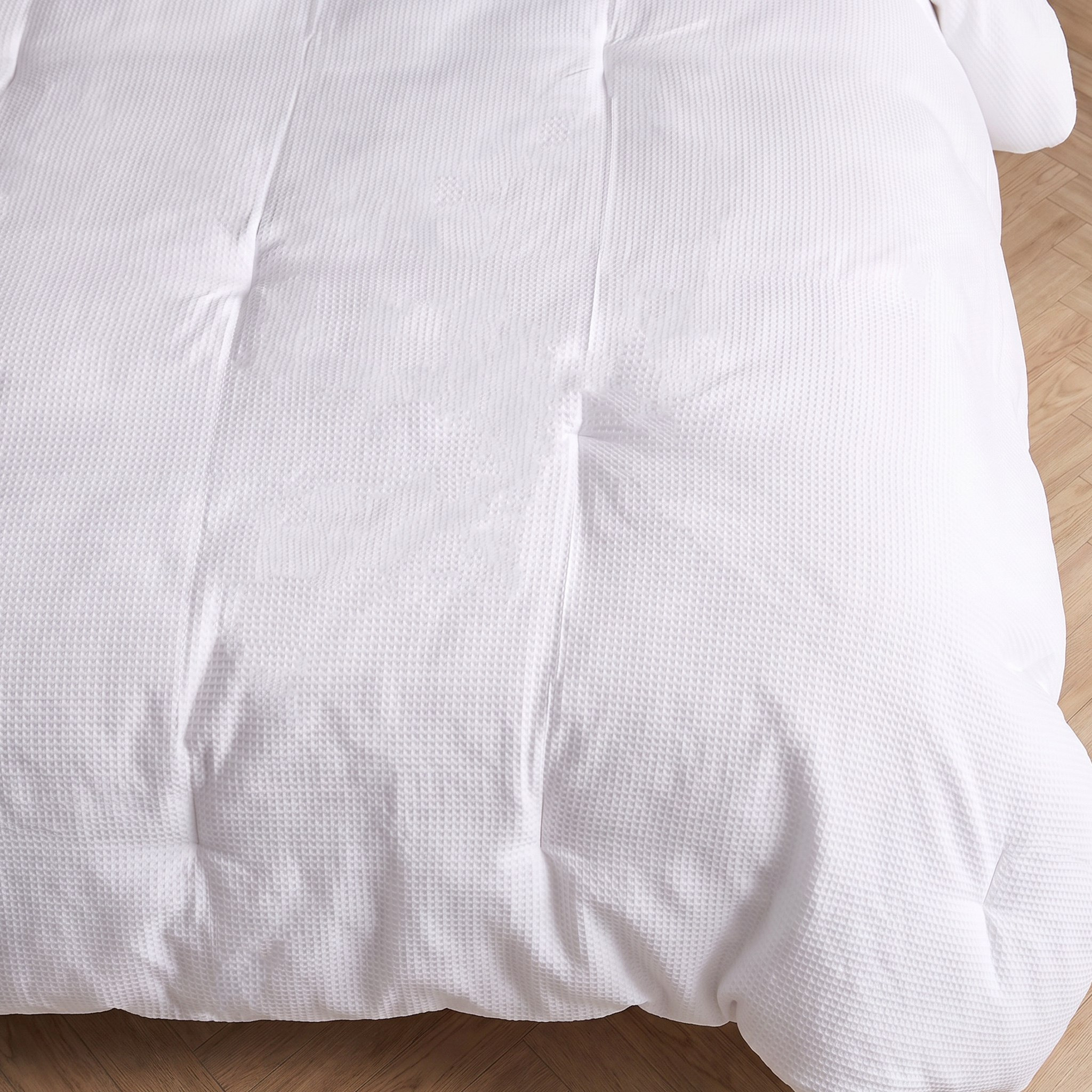 طقم غطاء لحاف توين قطن بنمط وافل 3 قطع من براكستون - 150x220 سم-hbxhomeware-hbxbedroom-image-4