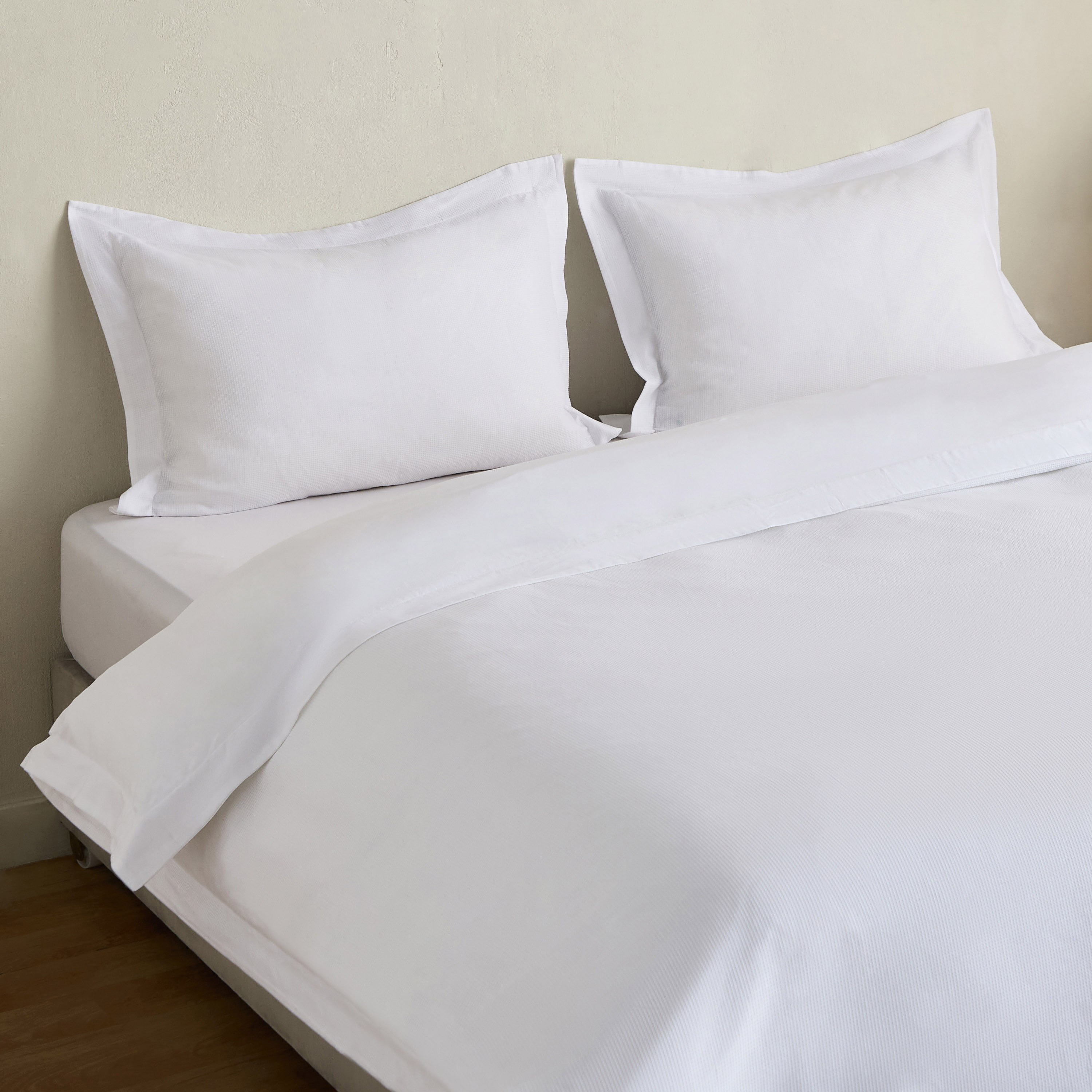طقم غطاء لحاف قطن كينج 3 قطع بتصميم وافل من براكستون - 220x220 سم-hbxhomeware-hbxbedroom-image-1