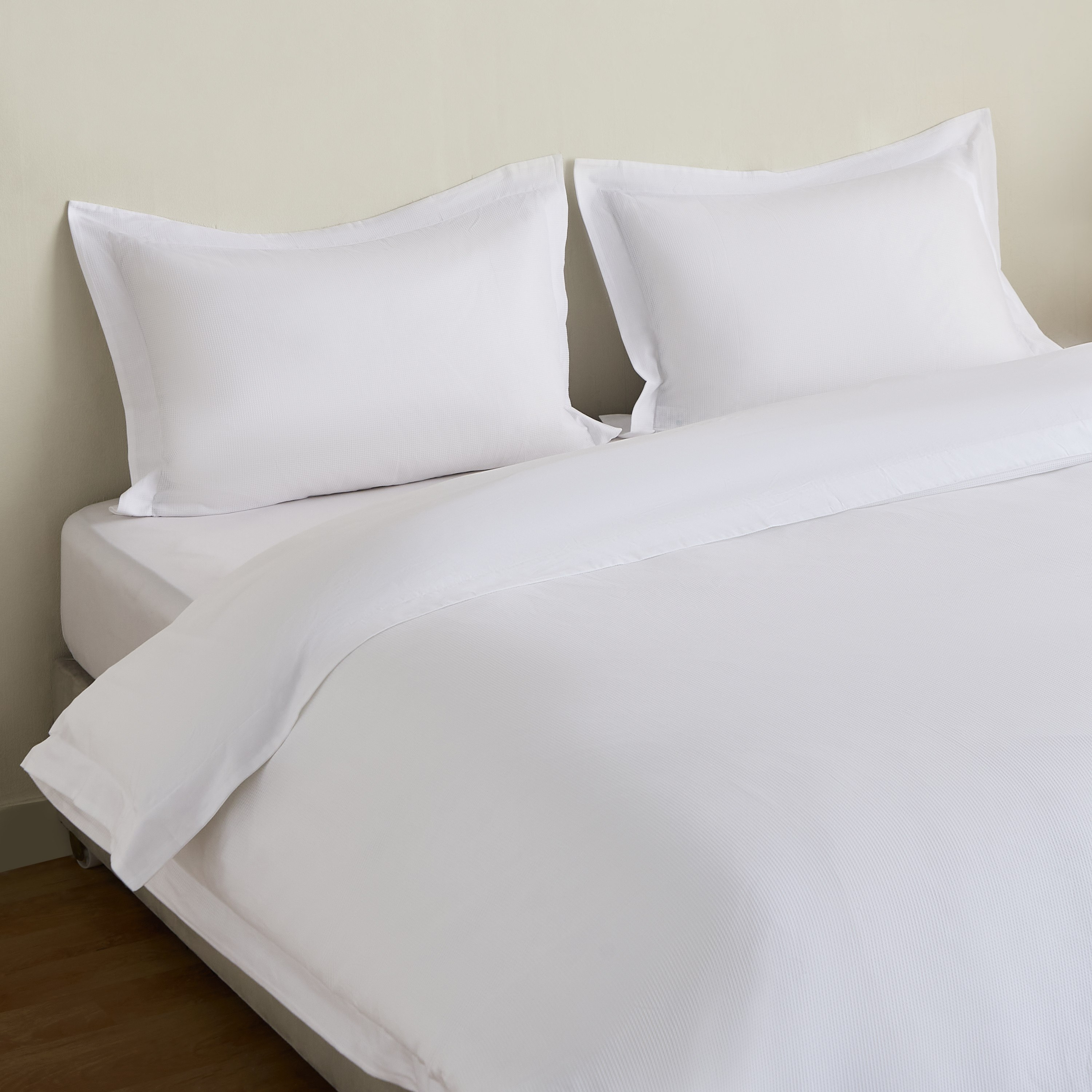 طقم غطاء لحاف مبطن 3 قطع سوبر كينج قطن بملمس وافل من براكستون - 240x220 سم-hbxhomeware-hbxbedroom-image-1