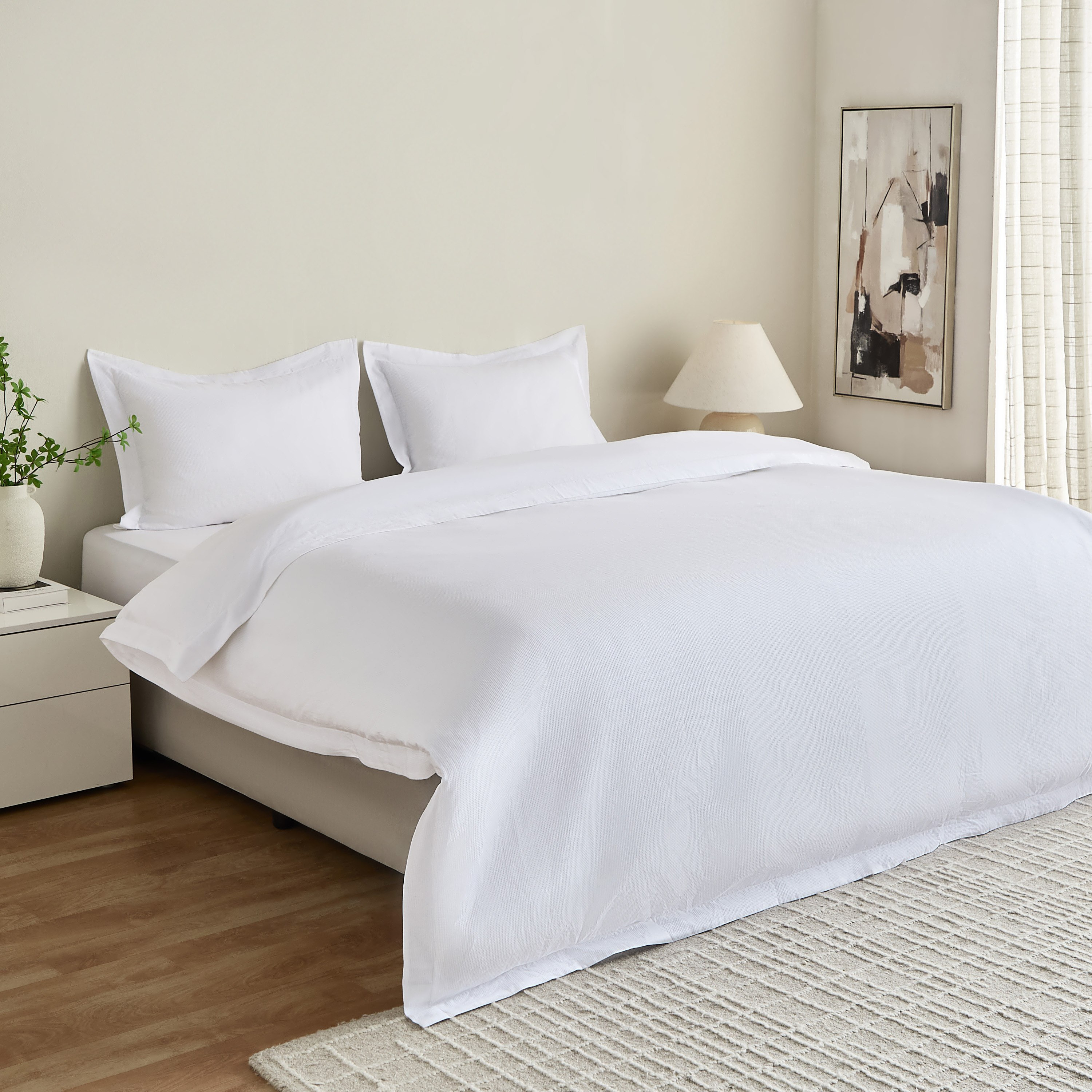 طقم غطاء لحاف مبطن 3 قطع سوبر كينج قطن بملمس وافل من براكستون - 240x220 سم-hbxhomeware-hbxbedroom-image-6