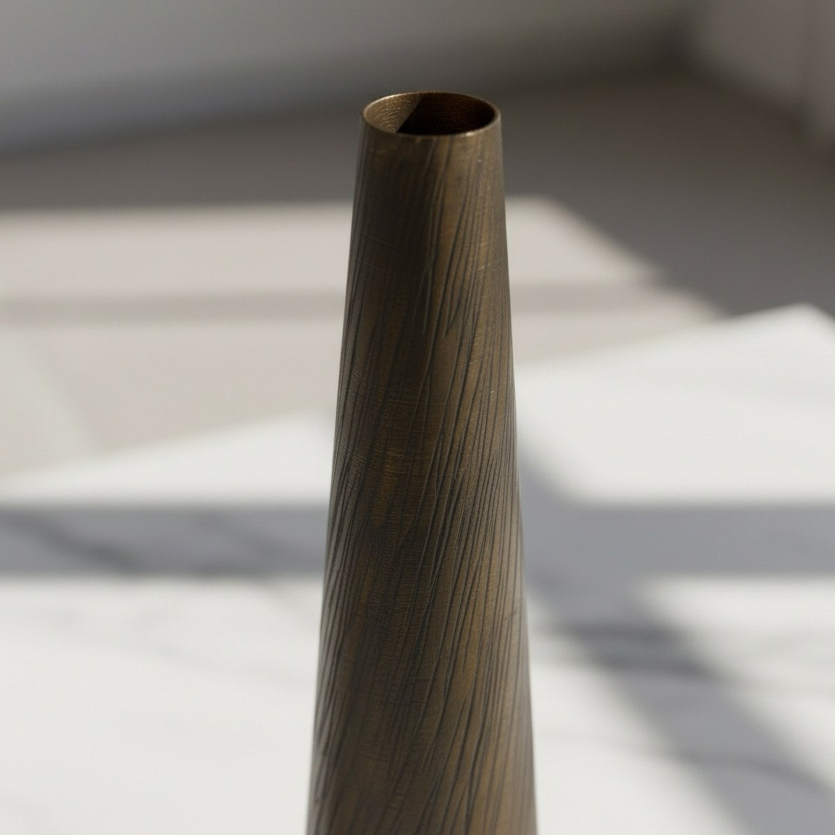 Ausie Monochrome Aluminium Streaks Effect Tall Vase - 10.5x10.5x51.5 cm-hbxbedroom-decorandaccessories-vases-image-2