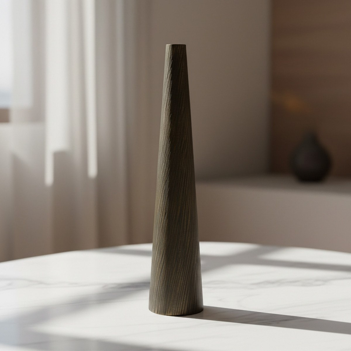 Monochrome Ausie Aluminium Streaks Effect Tall Vase - 13.5x13.5x65.5 cm-hbxbedroom-decorandaccessories-vases-image-1