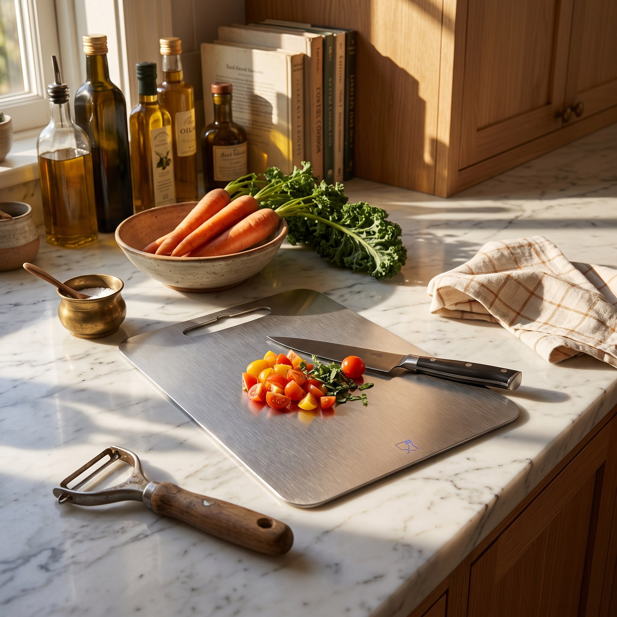 Stilo Steel Cutting Board - 29x20 cm-hbxkitchen-kitchenware-choppingboards-image-3