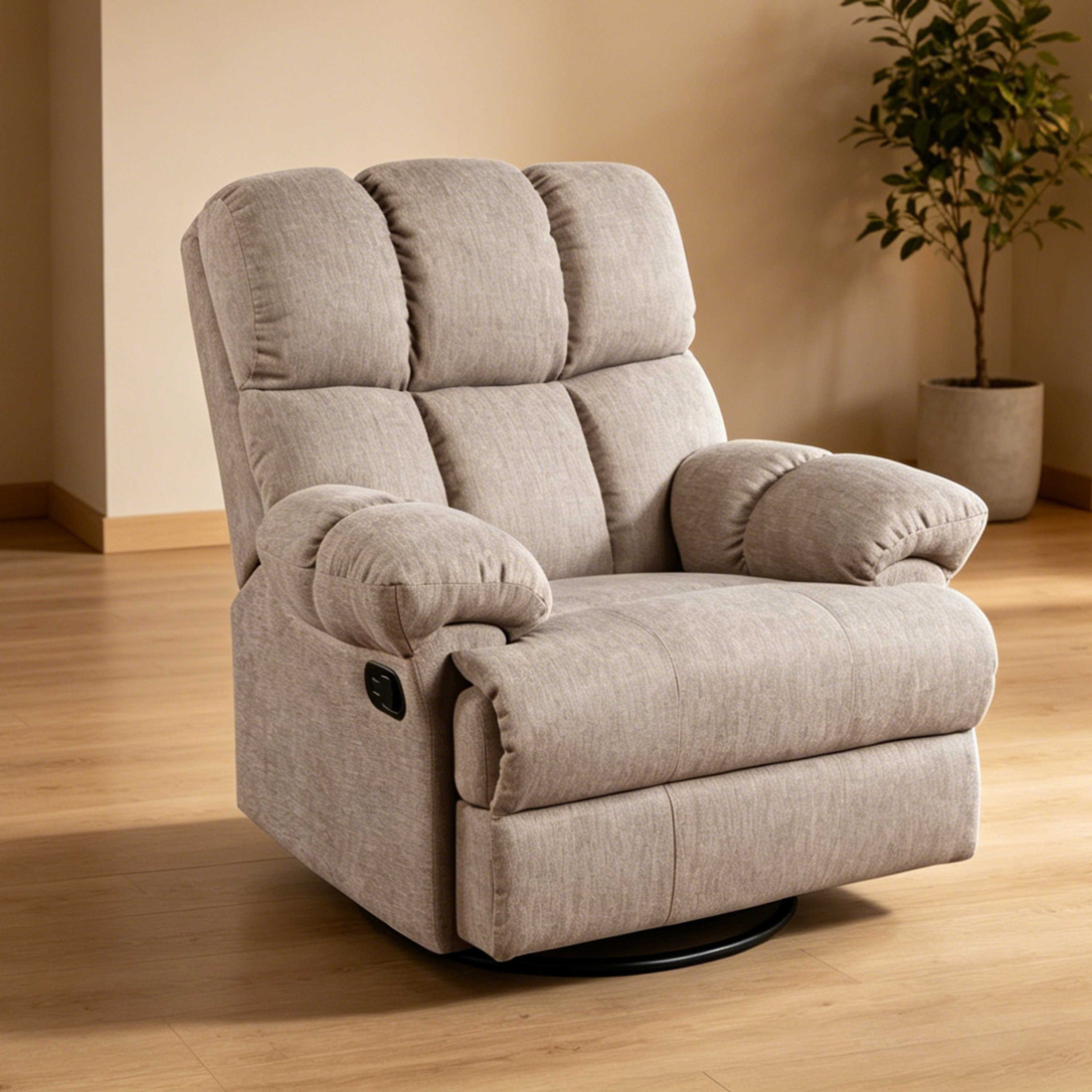 Billow Swivel and Glider Fabric Arm Recliner-hbxfurniture-sofasandarmchairs-reclinersofas-image-1