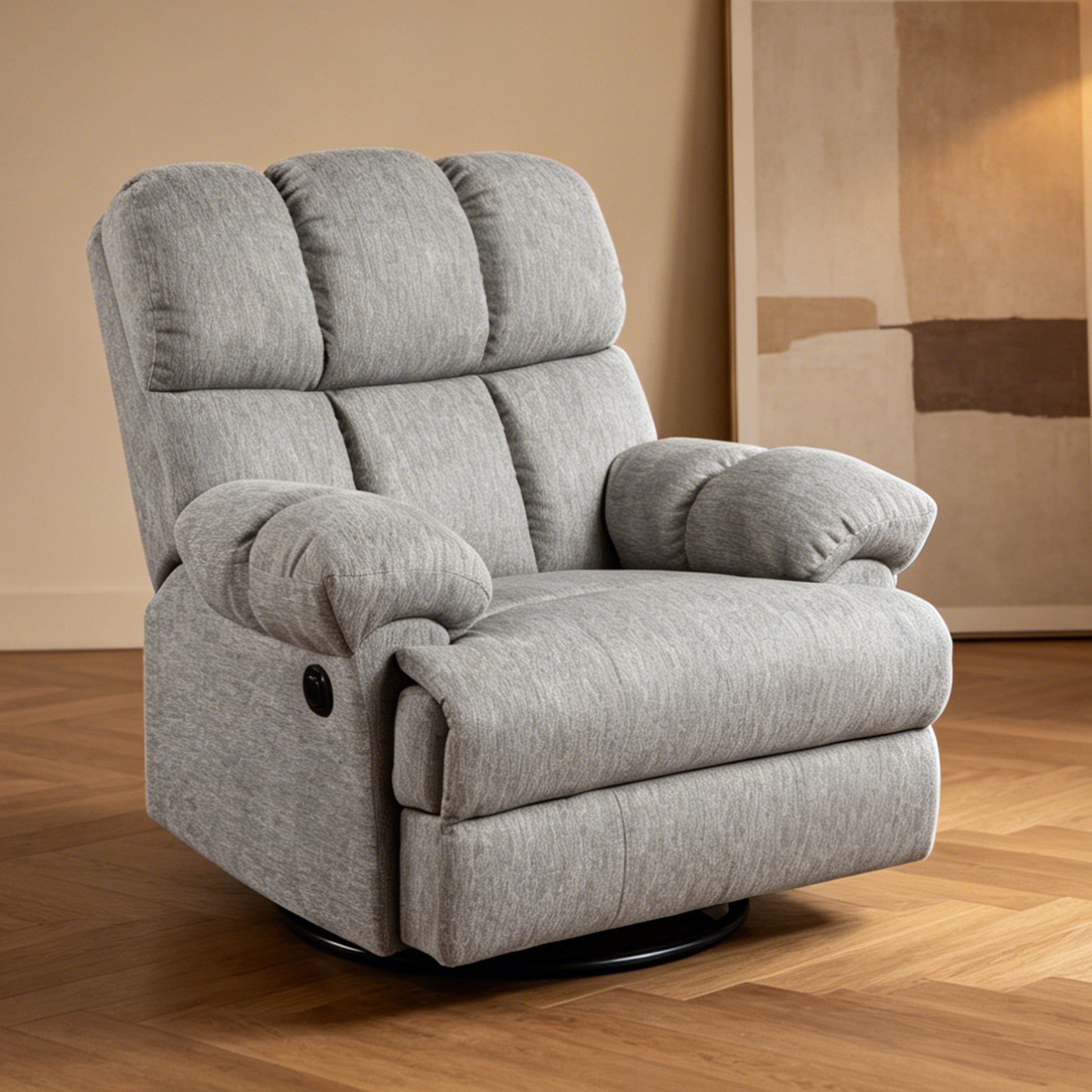 Billow Electric Swivel and Glider Fabric Arm Recliner-hbxfurniture-sofasandarmchairs-reclinersofas-image-1