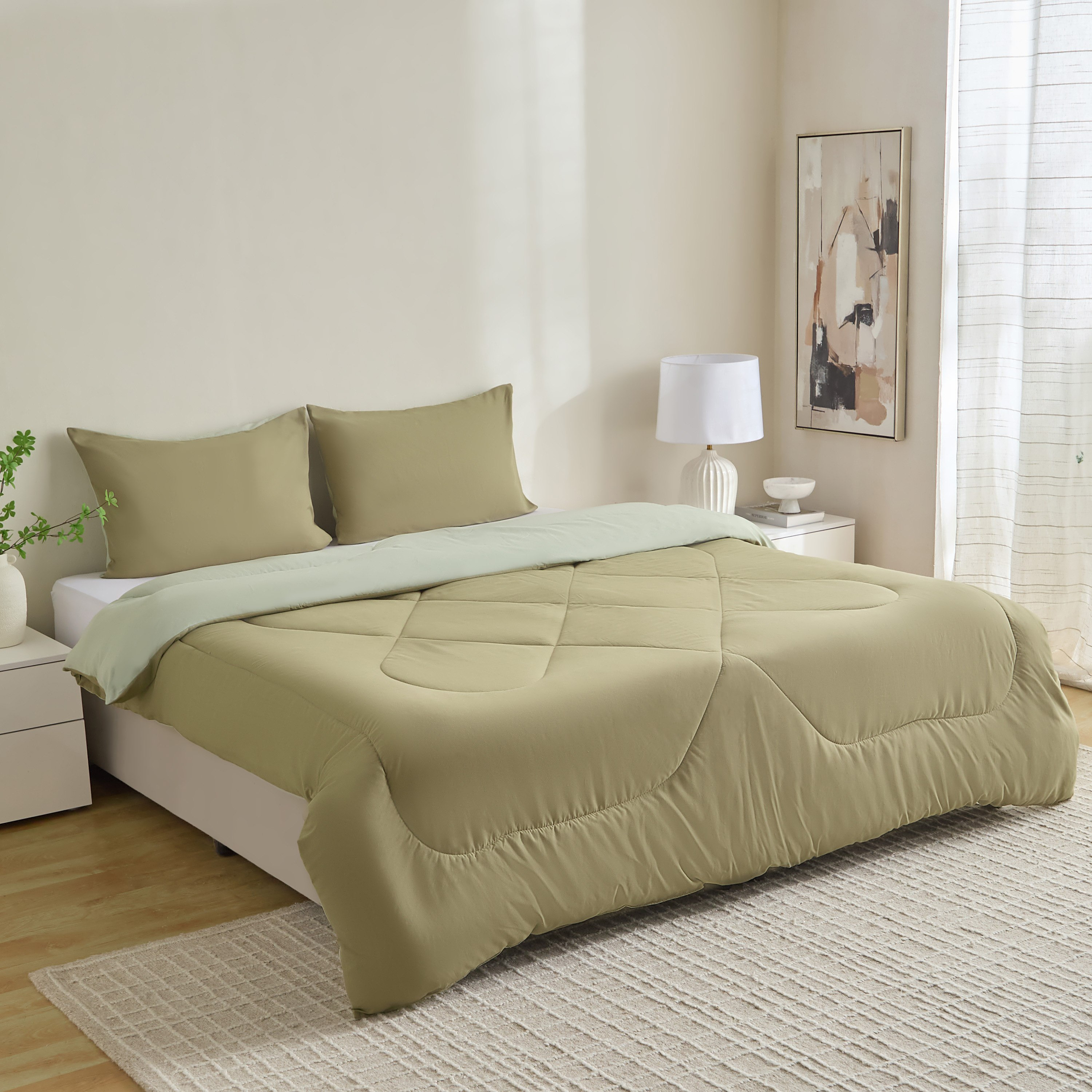 Derby Reversible Microfibre 3-Piece King Comforter Set - 220x240 cm-hbxhomeware-hbxbedroom-image-6