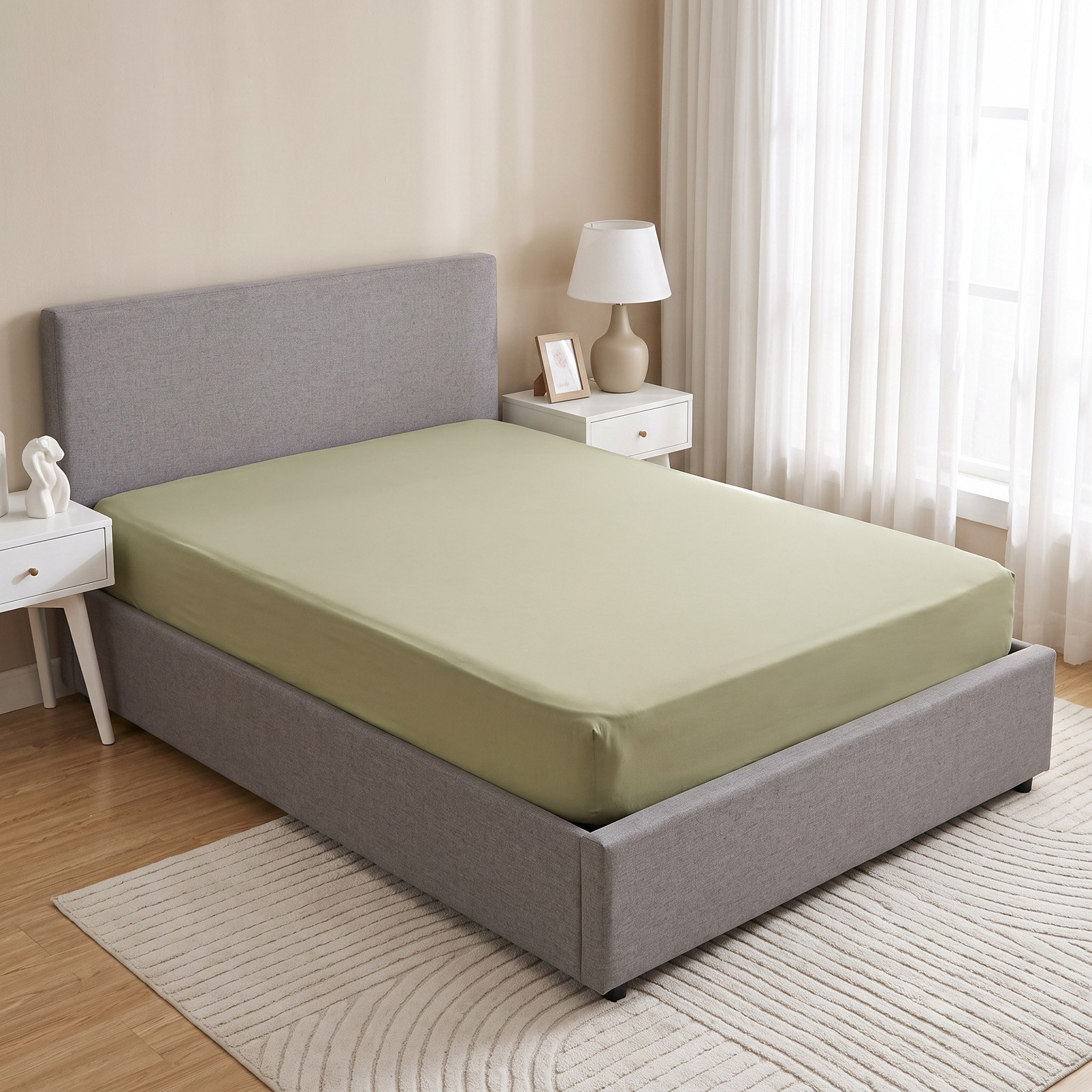 Derby Solid Microfiber Twin Fitted Sheet - 120x200+25 cm-hbxhomeware-hbxkidsandyouth-image-2