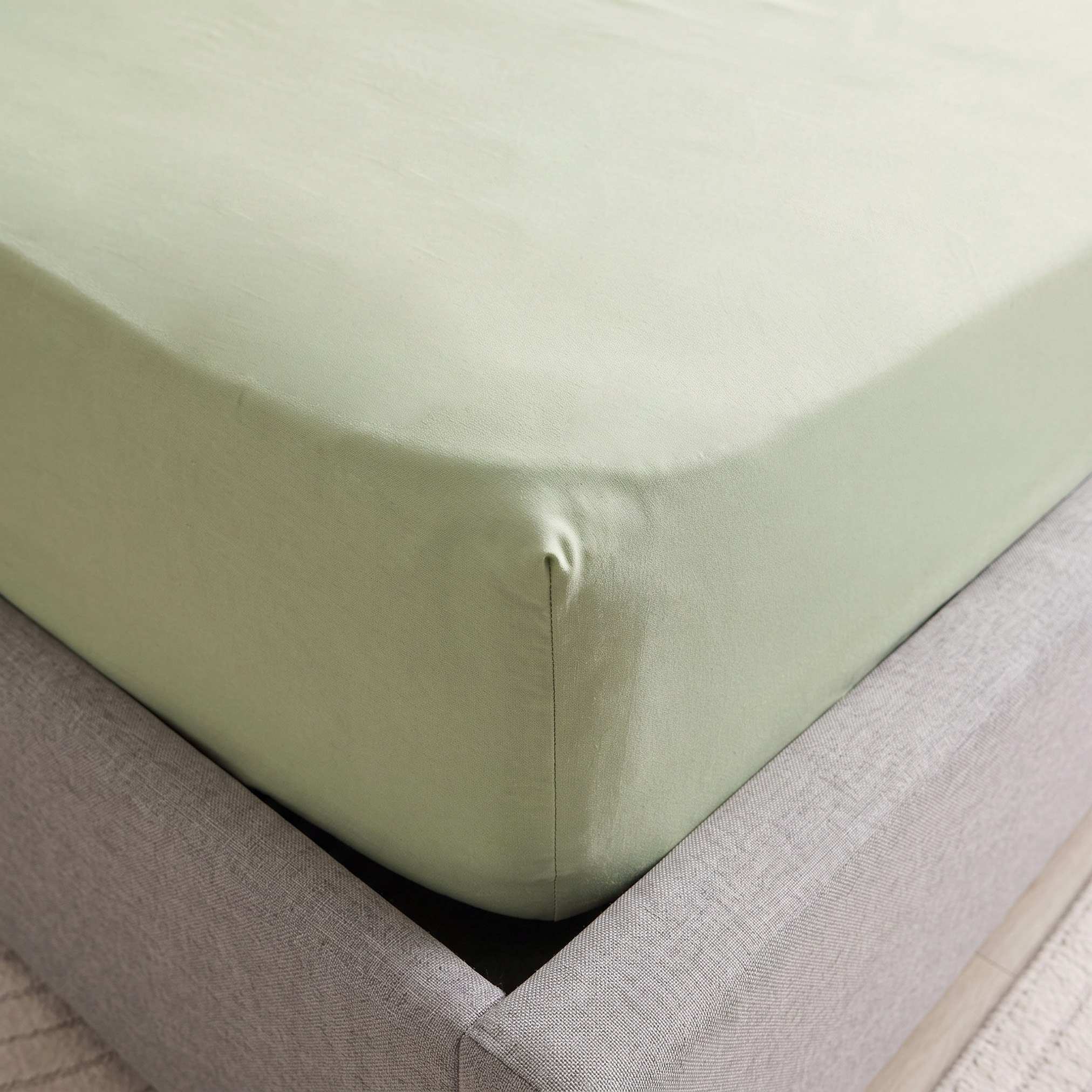 Derby Solid Microfiber Twin Fitted Sheet - 120x200+25 cm-hbxhomeware-hbxkidsandyouth-image-1