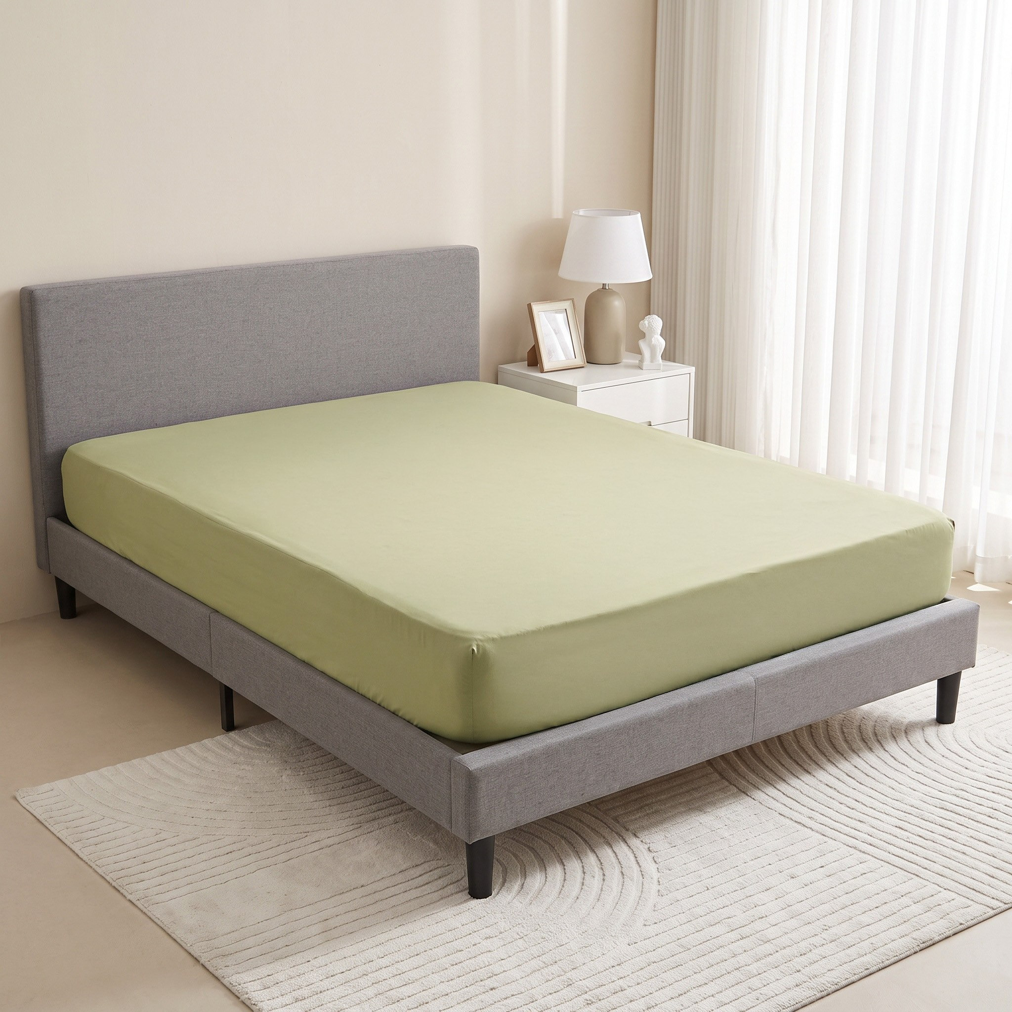 Derby Solid Microfiber Double Fitted Sheet - 140x200+25 cm-hbxhomeware-bedding-fittedsheets-image-2