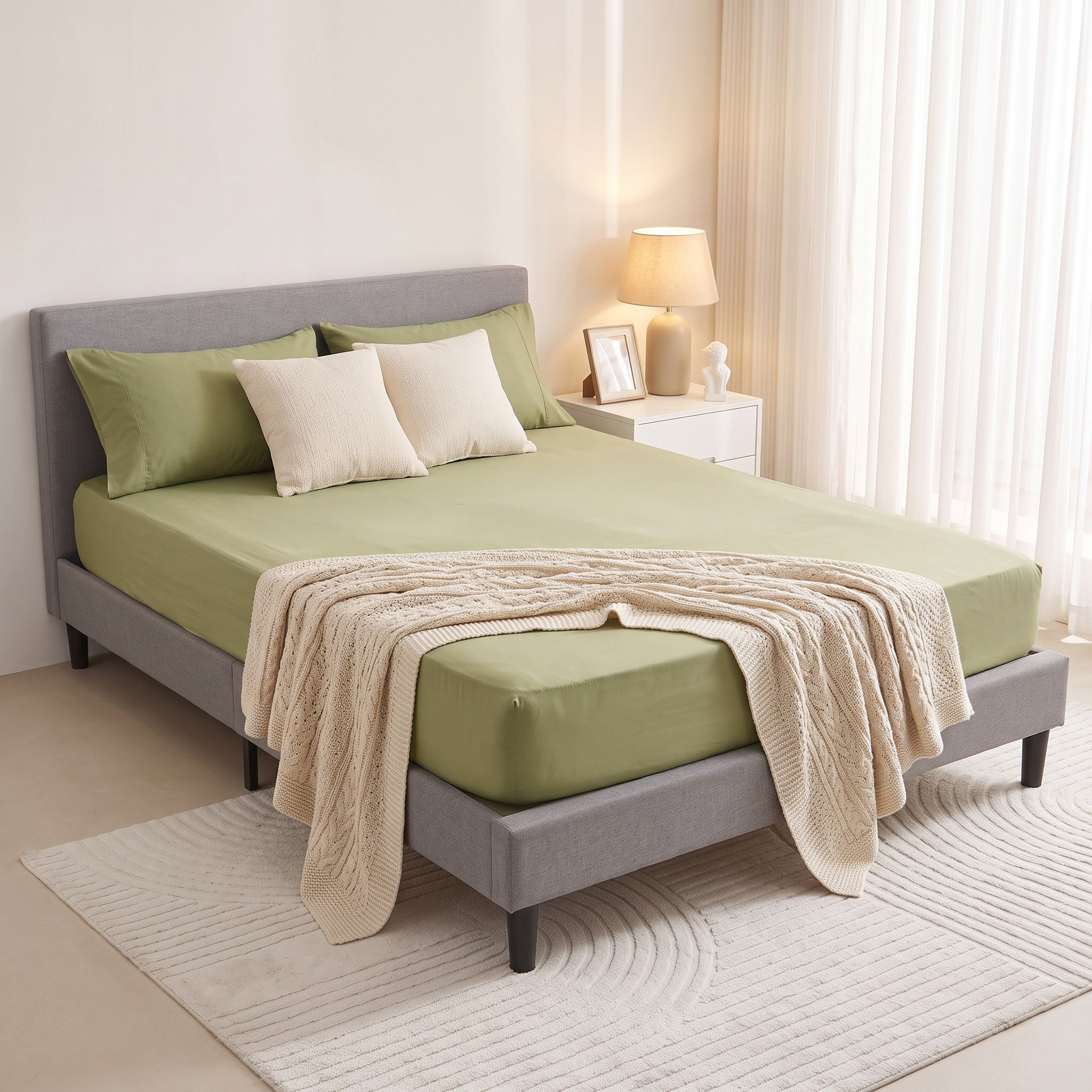 Derby Solid Microfiber Double Fitted Sheet - 140x200+25 cm-hbxhomeware-bedding-fittedsheets-image-7