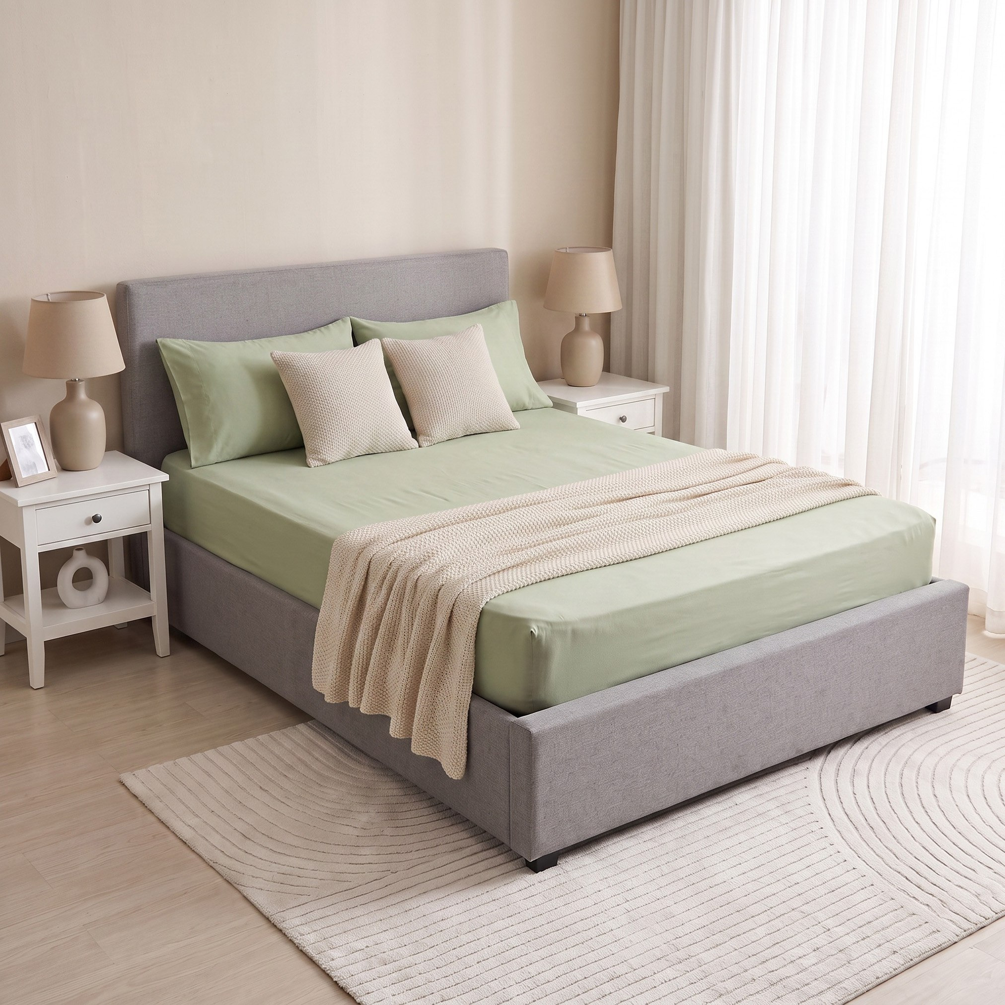 Derby Solid Microfiber Double Fitted Sheet - 140x200+25 cm-hbxhomeware-hbxkidsandyouth-image-7