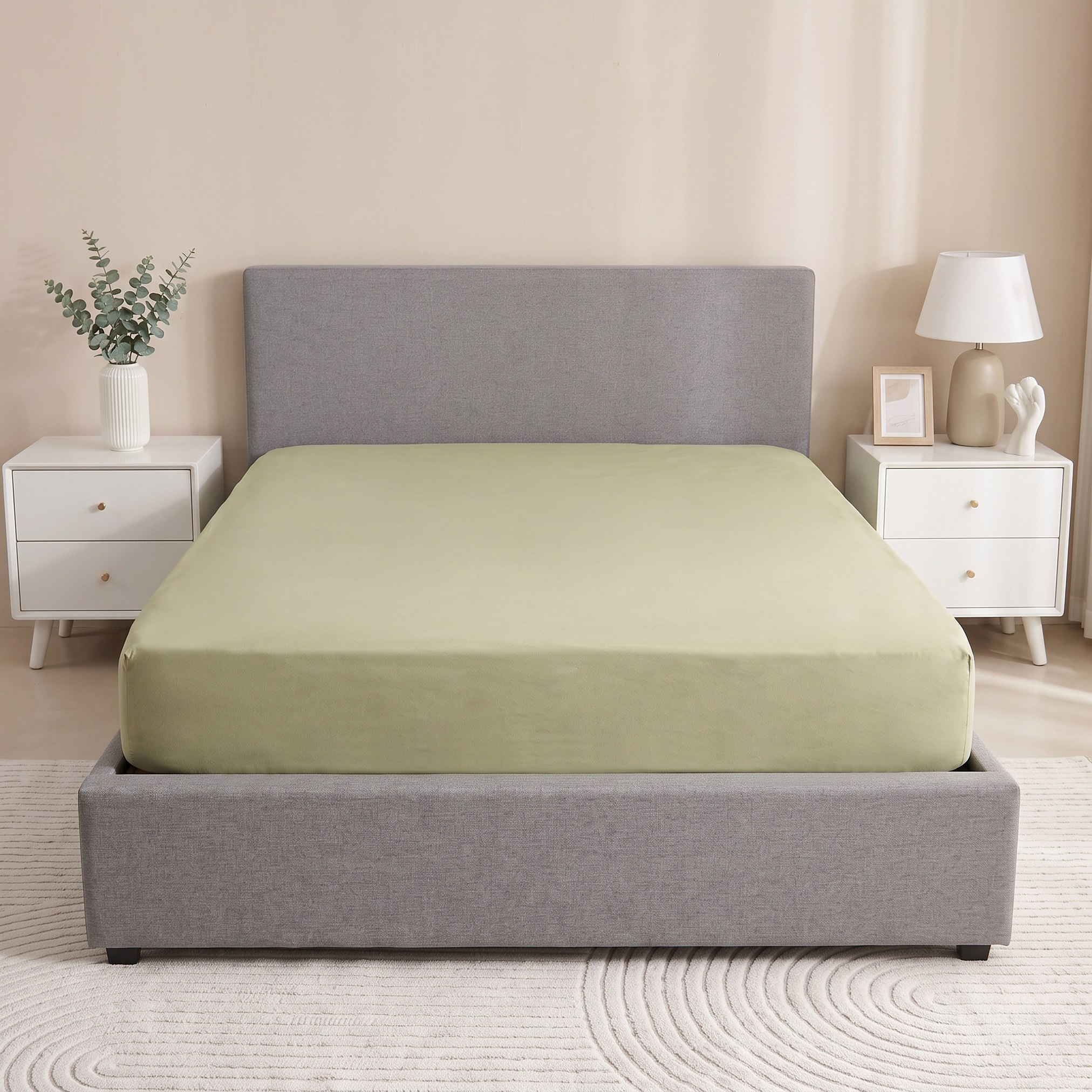 Derby Solid Microfiber Queen Fitted Sheet - 150x200+25 cm-hbxhomeware-hbxbedroom-image-2