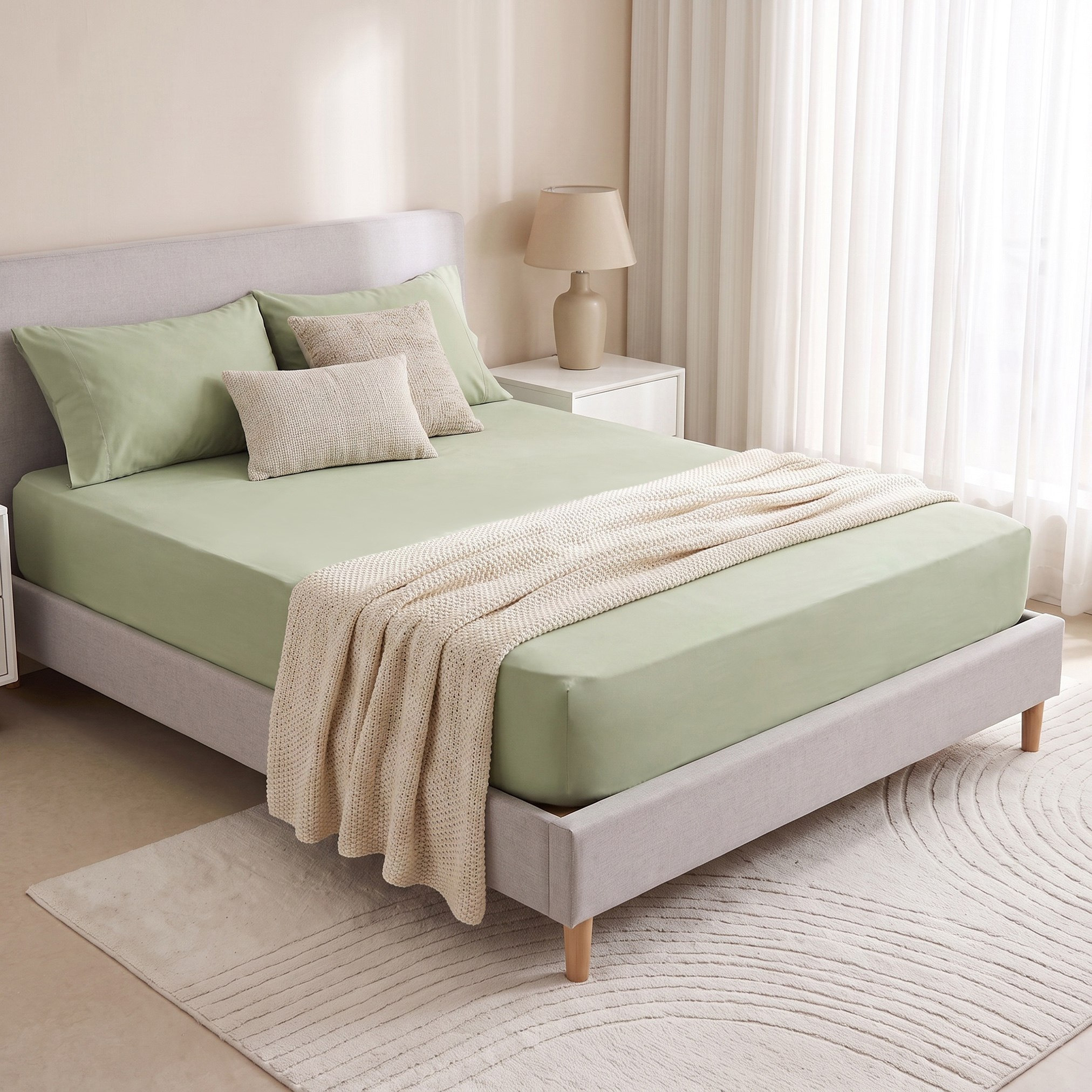 Derby Solid Microfiber Queen Fitted Sheet - 150x200+25 cm-hbxhomeware-hbxbedroom-image-7