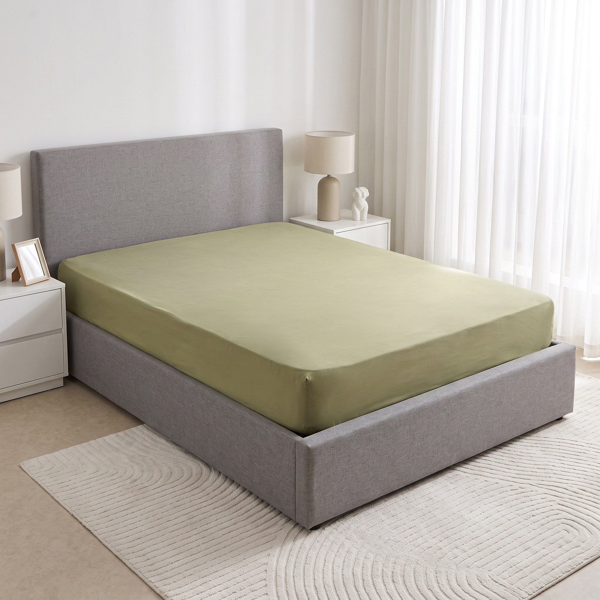 Derby Solid Microfibre Olympic Queen Fitted Sheet - 160x200+25 cm-hbxhomeware-bedding-fittedsheets-image-1
