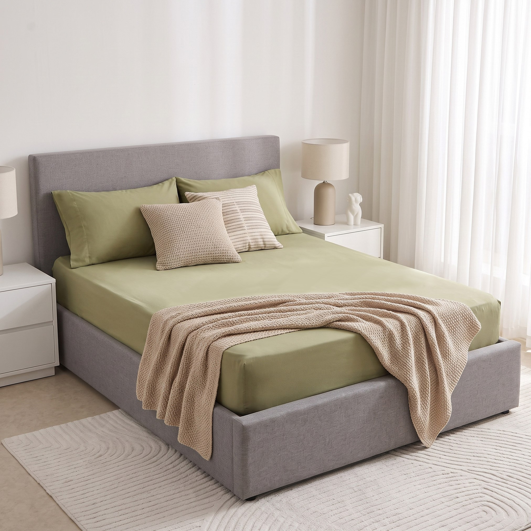 Derby Solid Microfibre Olympic Queen Fitted Sheet - 160x200+25 cm-hbxhomeware-bedding-fittedsheets-image-7