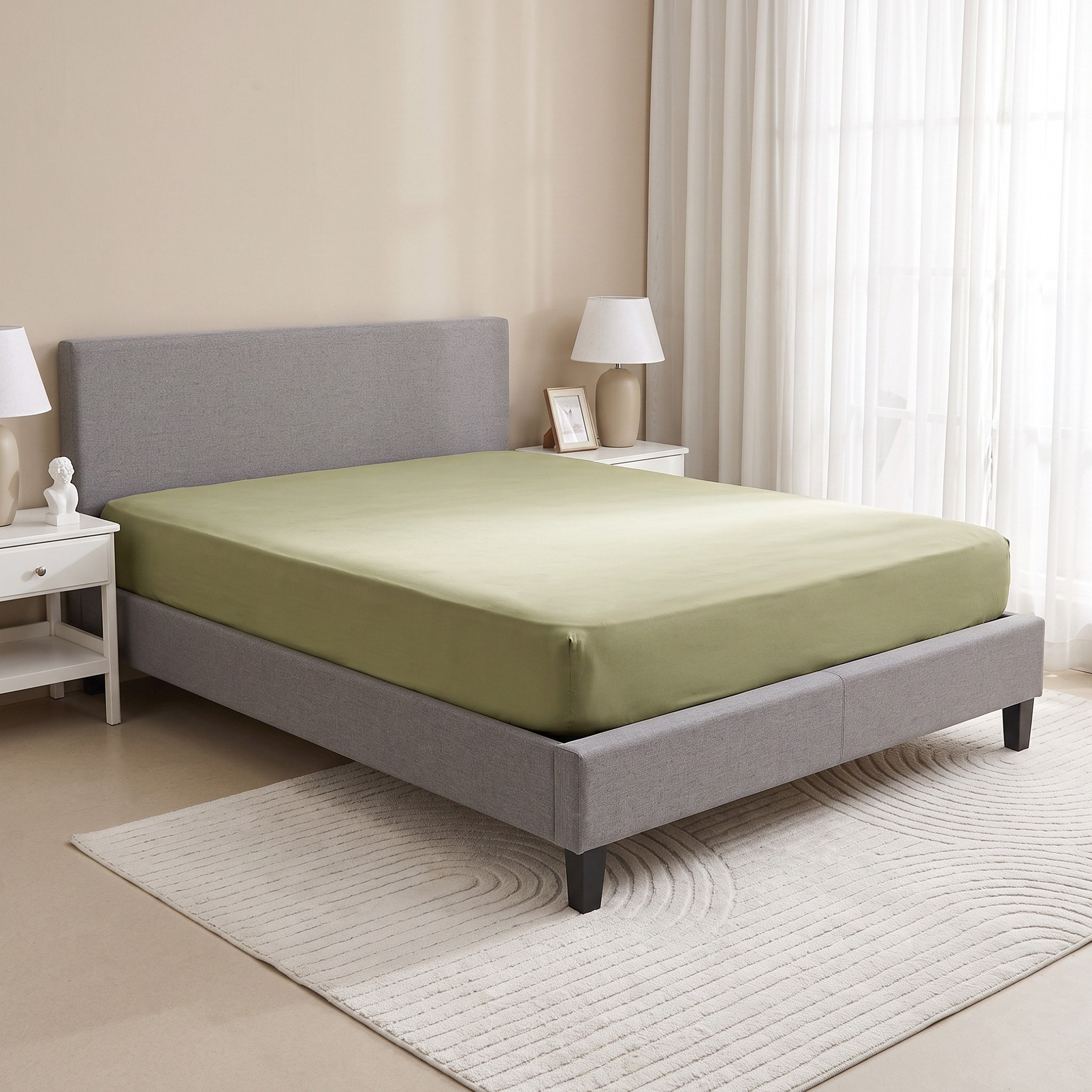 Derby Solid Microfiber Super King Fitted Sheet - 200x200+25 cm-hbxhomeware-hbxbedroom-image-2