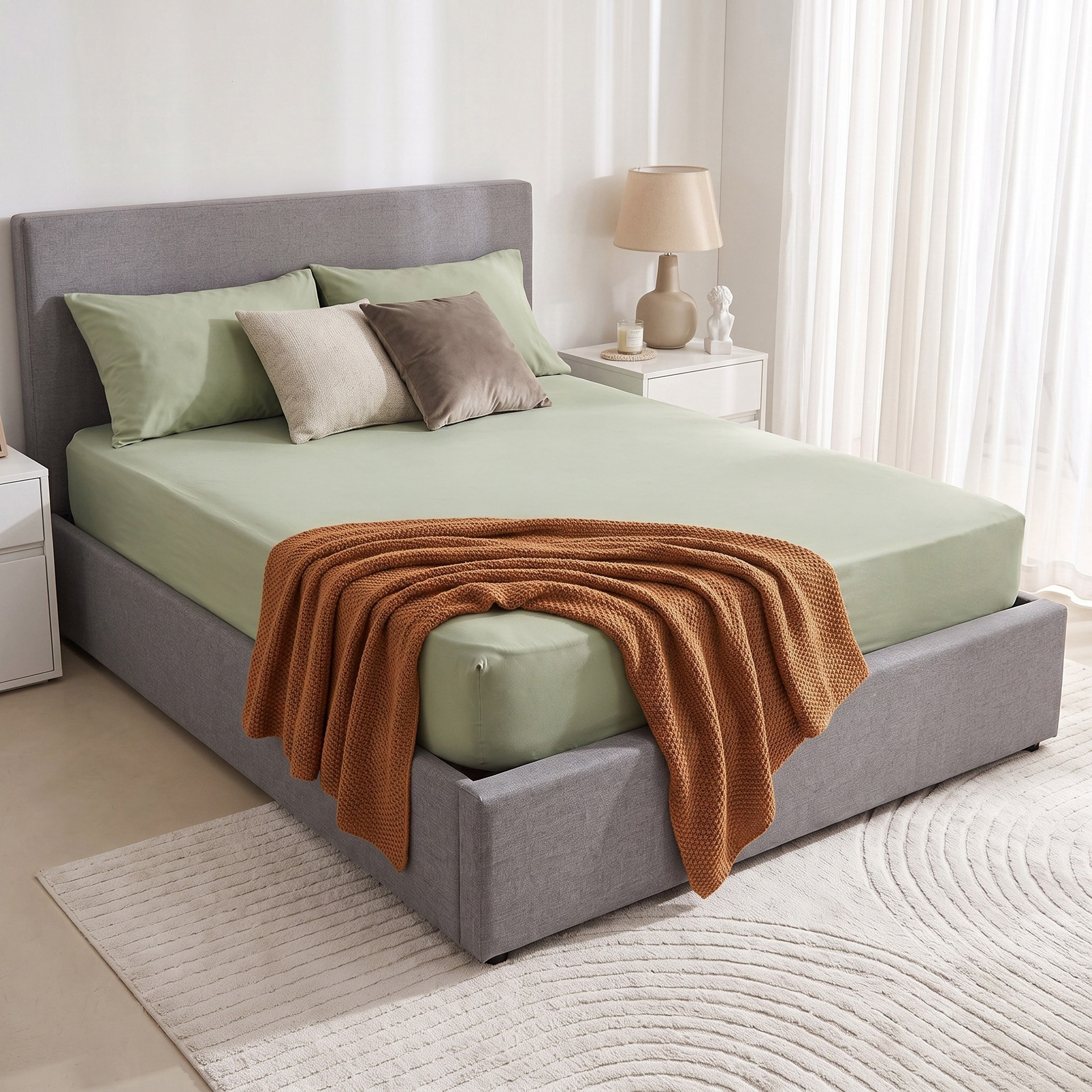 Derby Solid Microfiber Super King Fitted Sheet - 200x200+25 cm-hbxhomeware-hbxbedroom-image-7