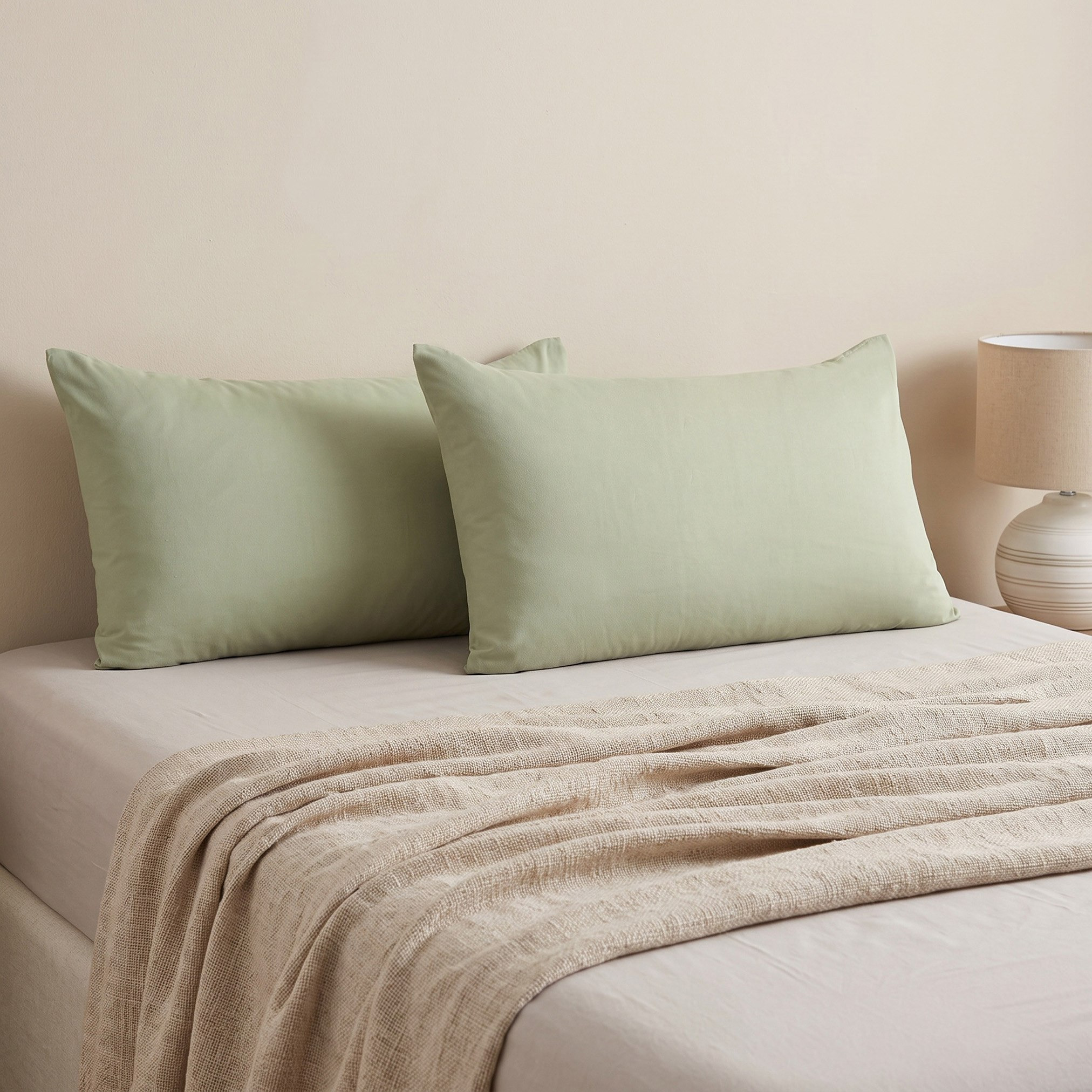 Derby 2-Piece Solid Microfiber Pillowcase Set - 45x70 cm-hbxhomeware-hbxbedroom-image-1